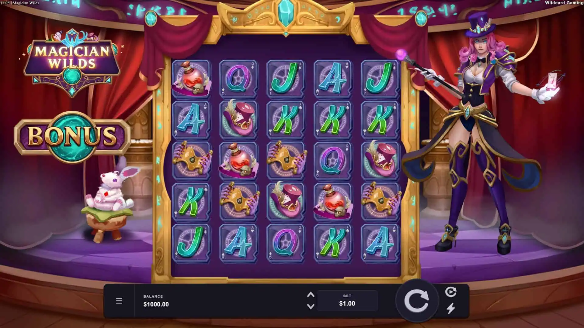 Magician Wilds slot gameplay reels