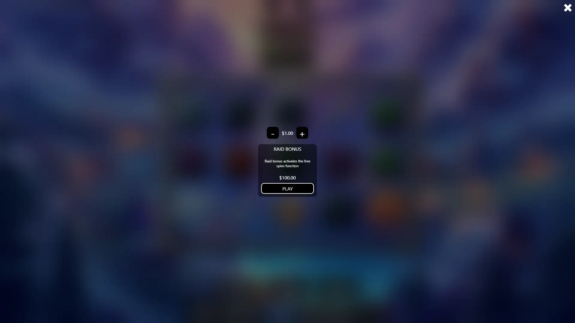 Vikings Snowfall bonus buy menu