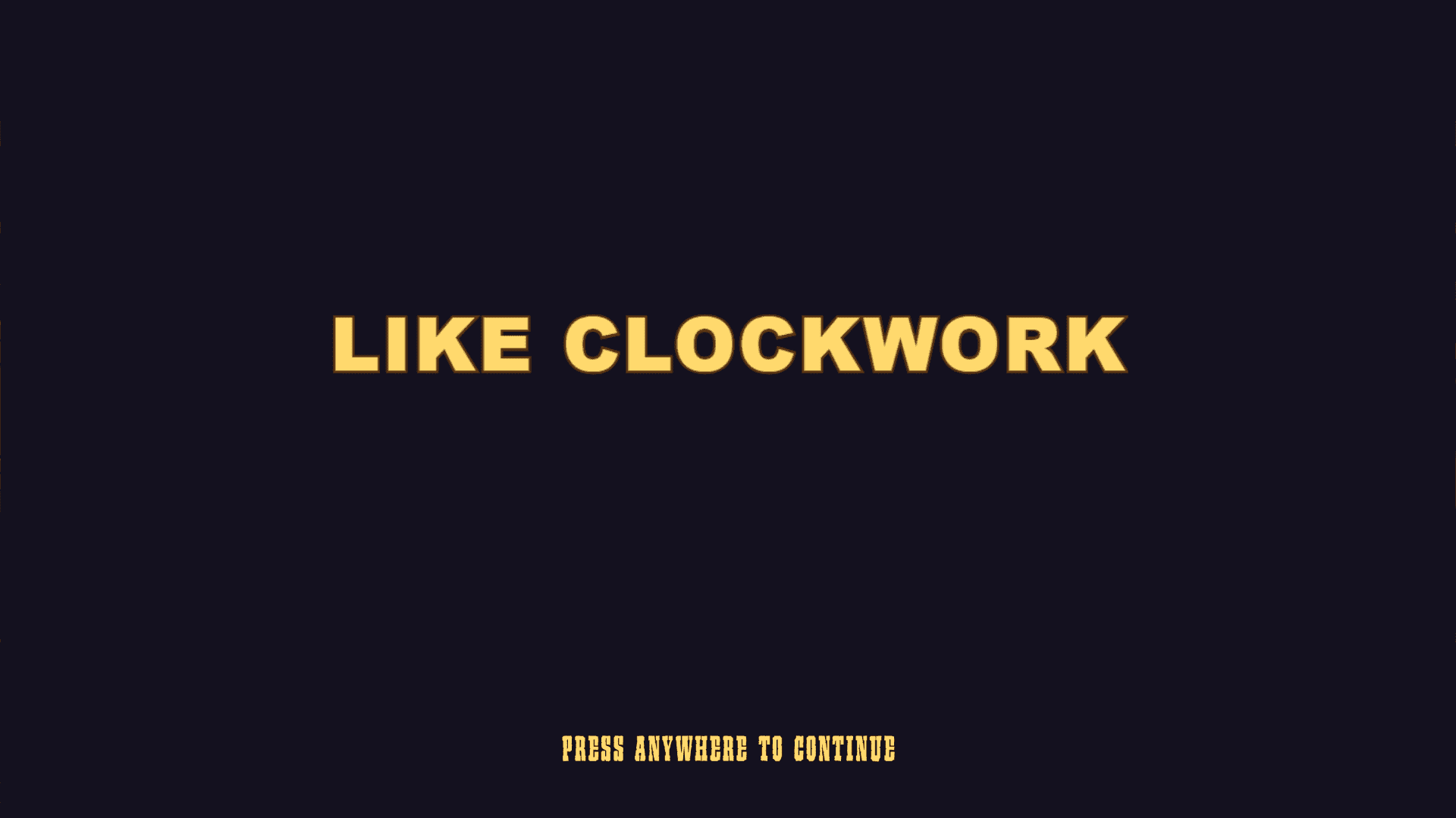 Like Clockwork slot intro screen