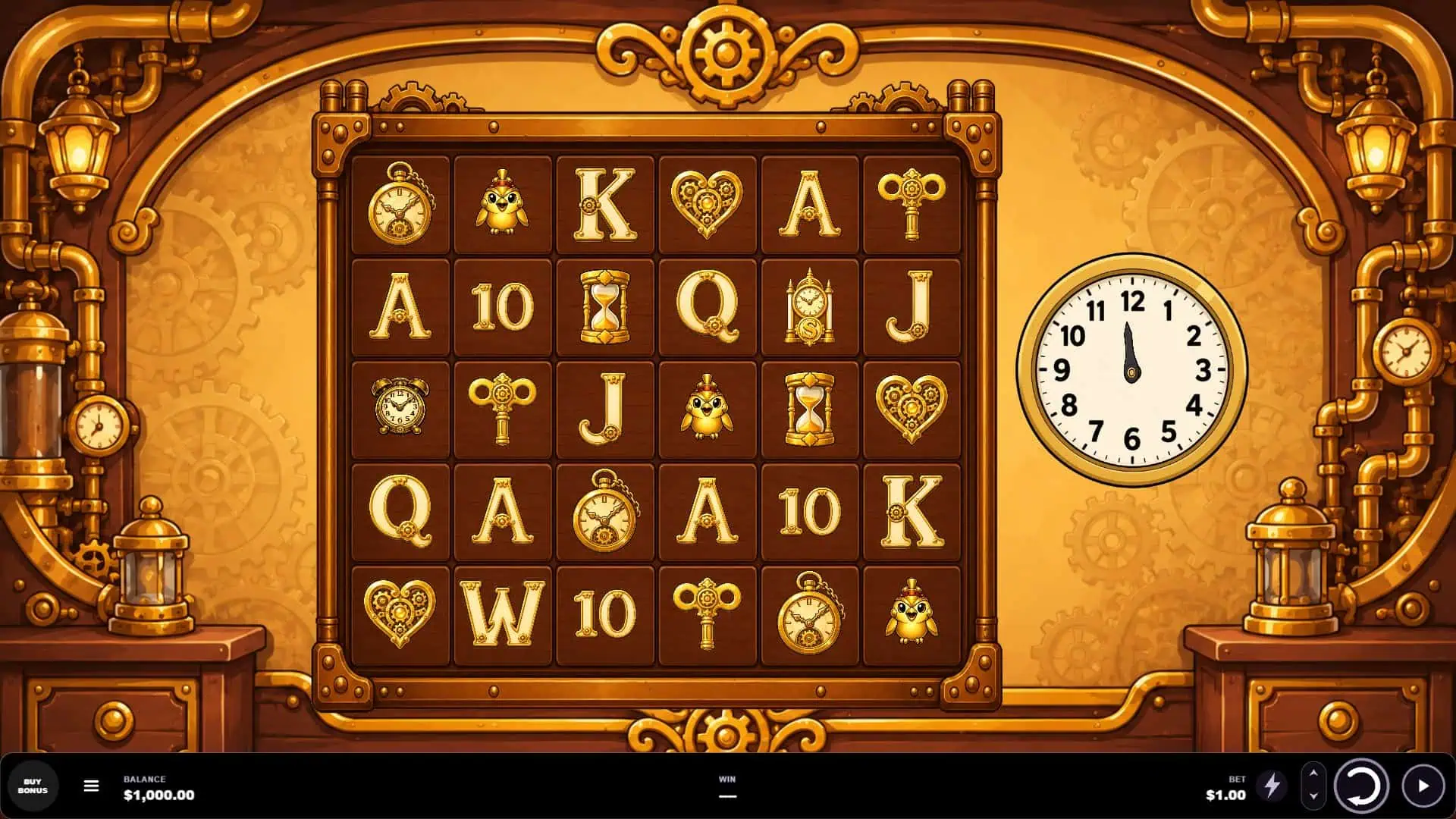 Like Clockwork slot gameplay reels