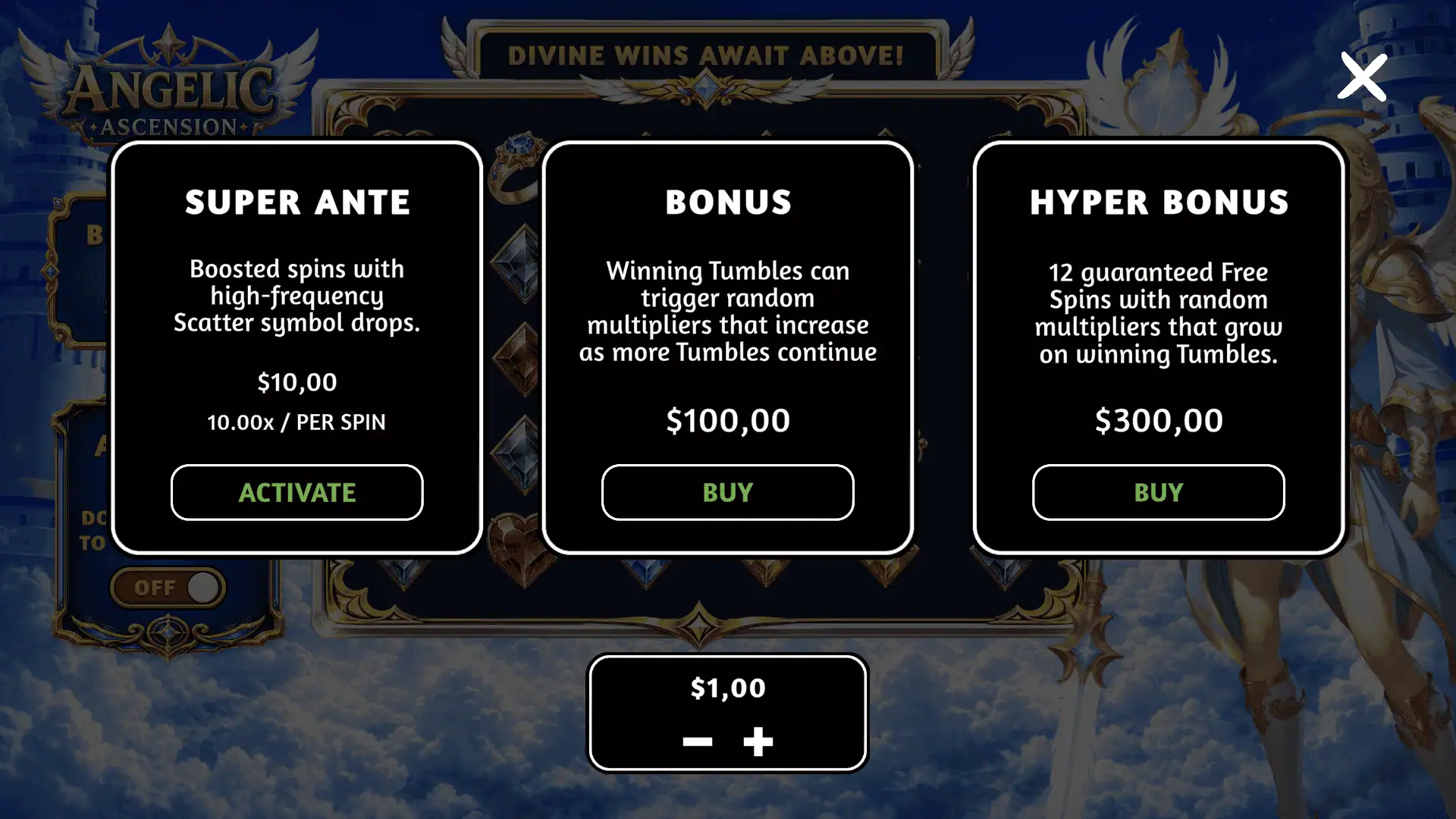 Angelic Ascension bonus buy menu