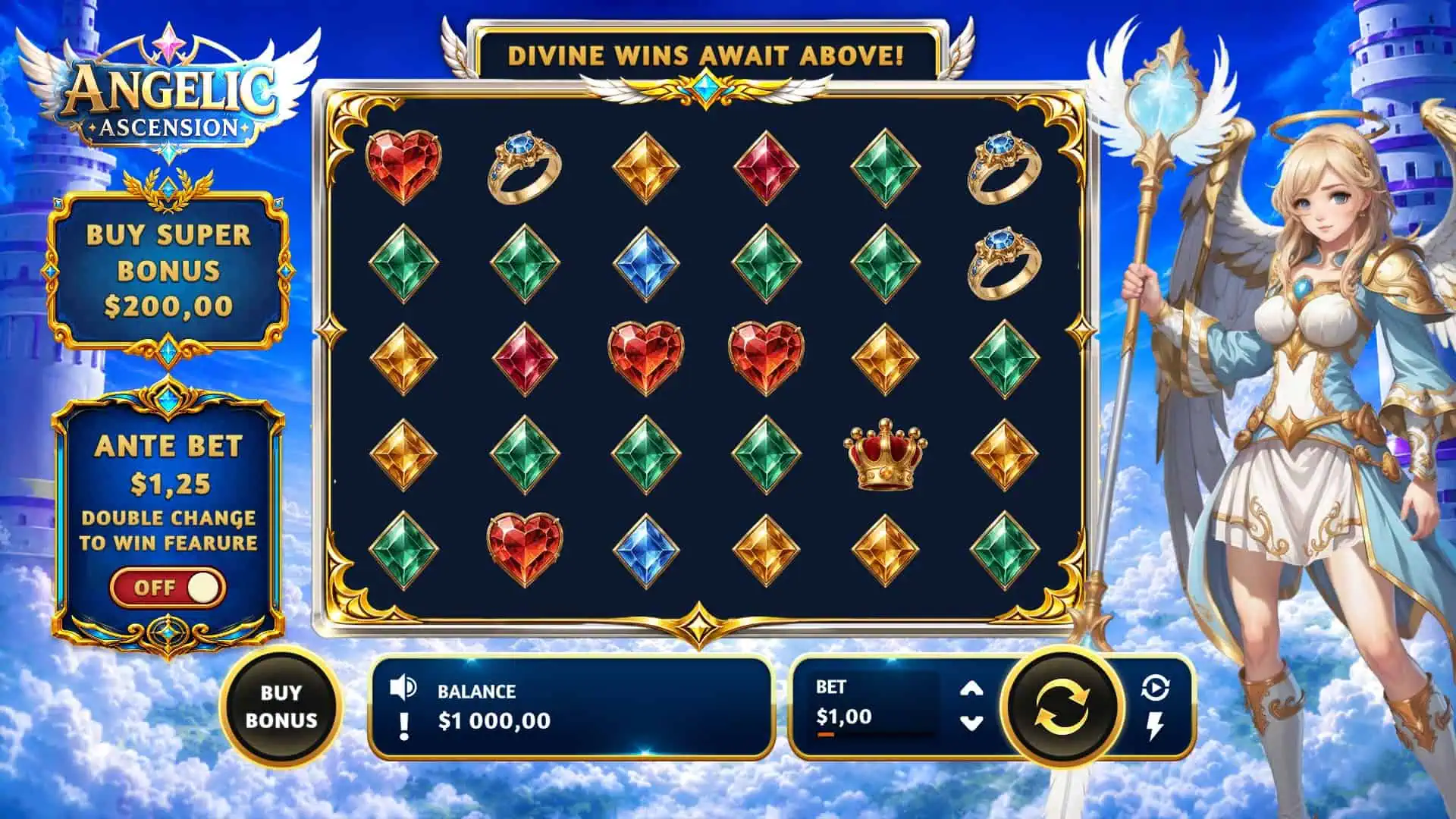 Angelic Ascension slot gameplay reels