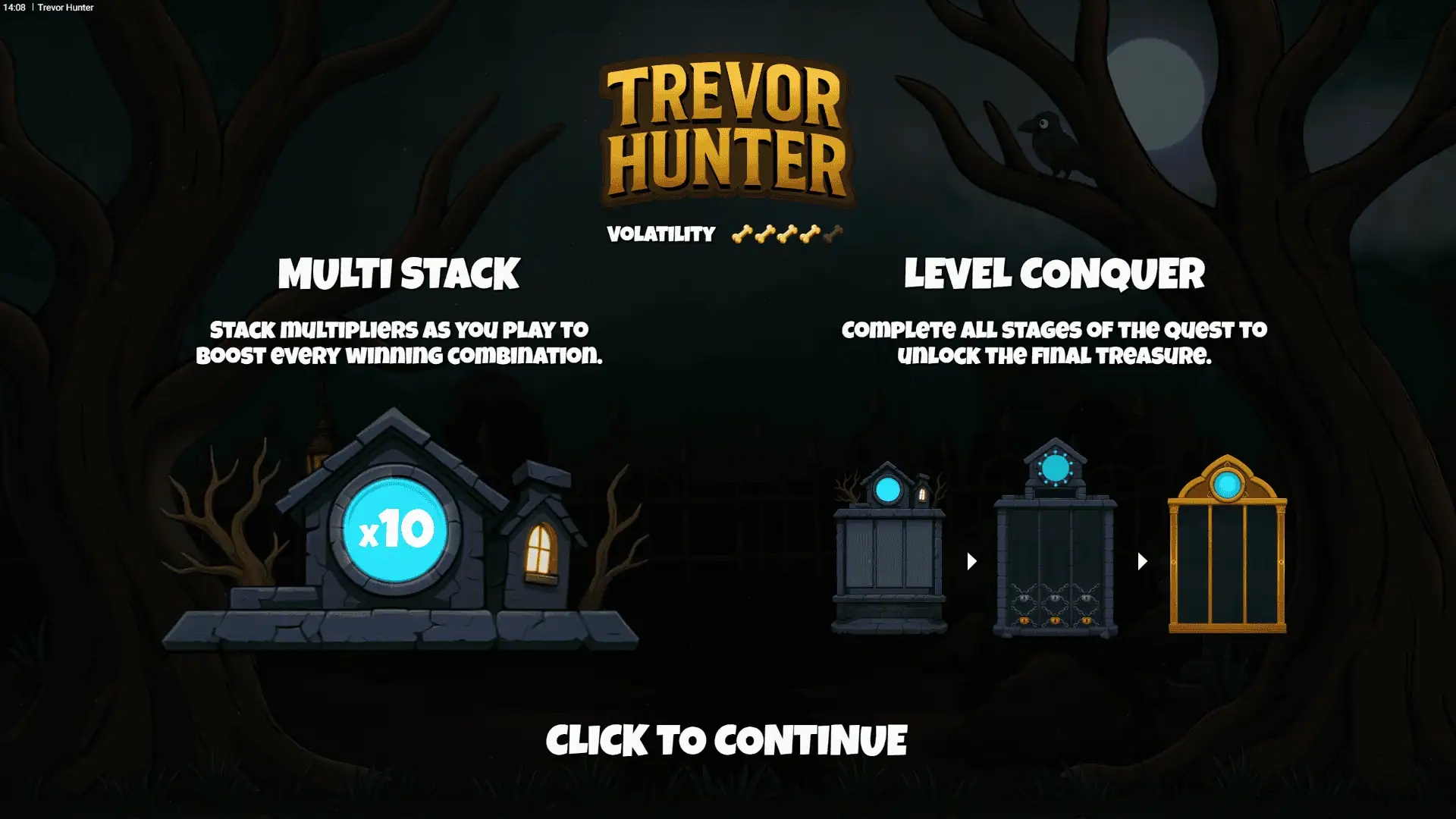 Trevor Hunter slot intro screen