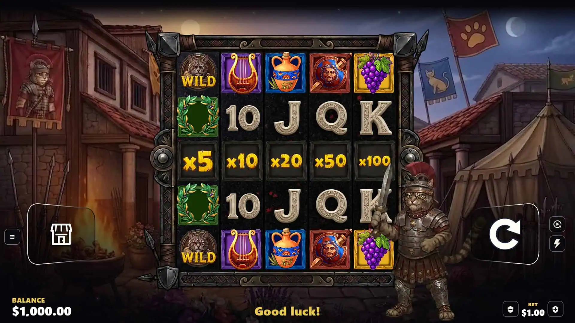 Fire of Rome slot gameplay reels