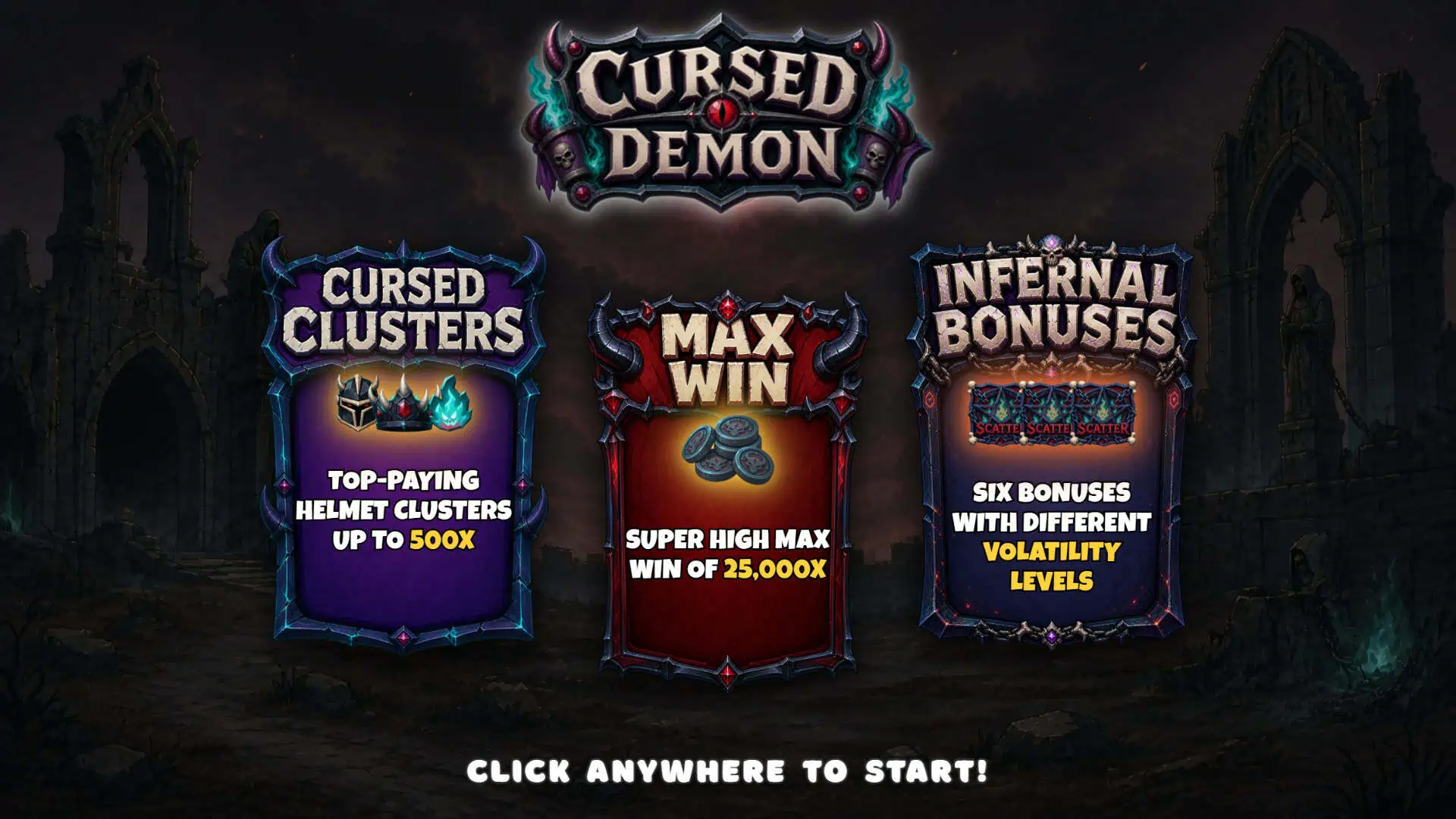 Cursed Demon slot intro screen