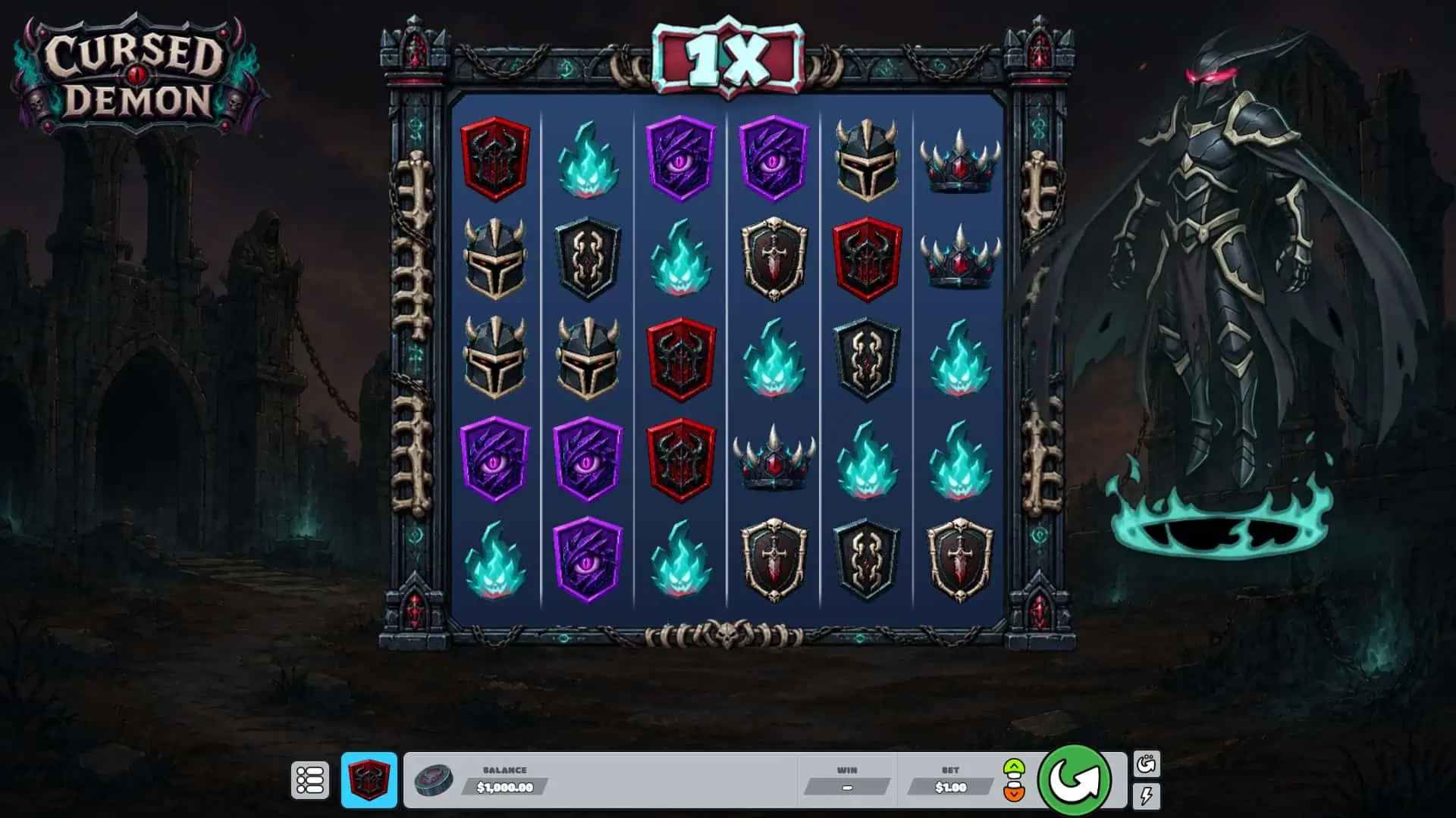 Cursed Demon slot gameplay reels