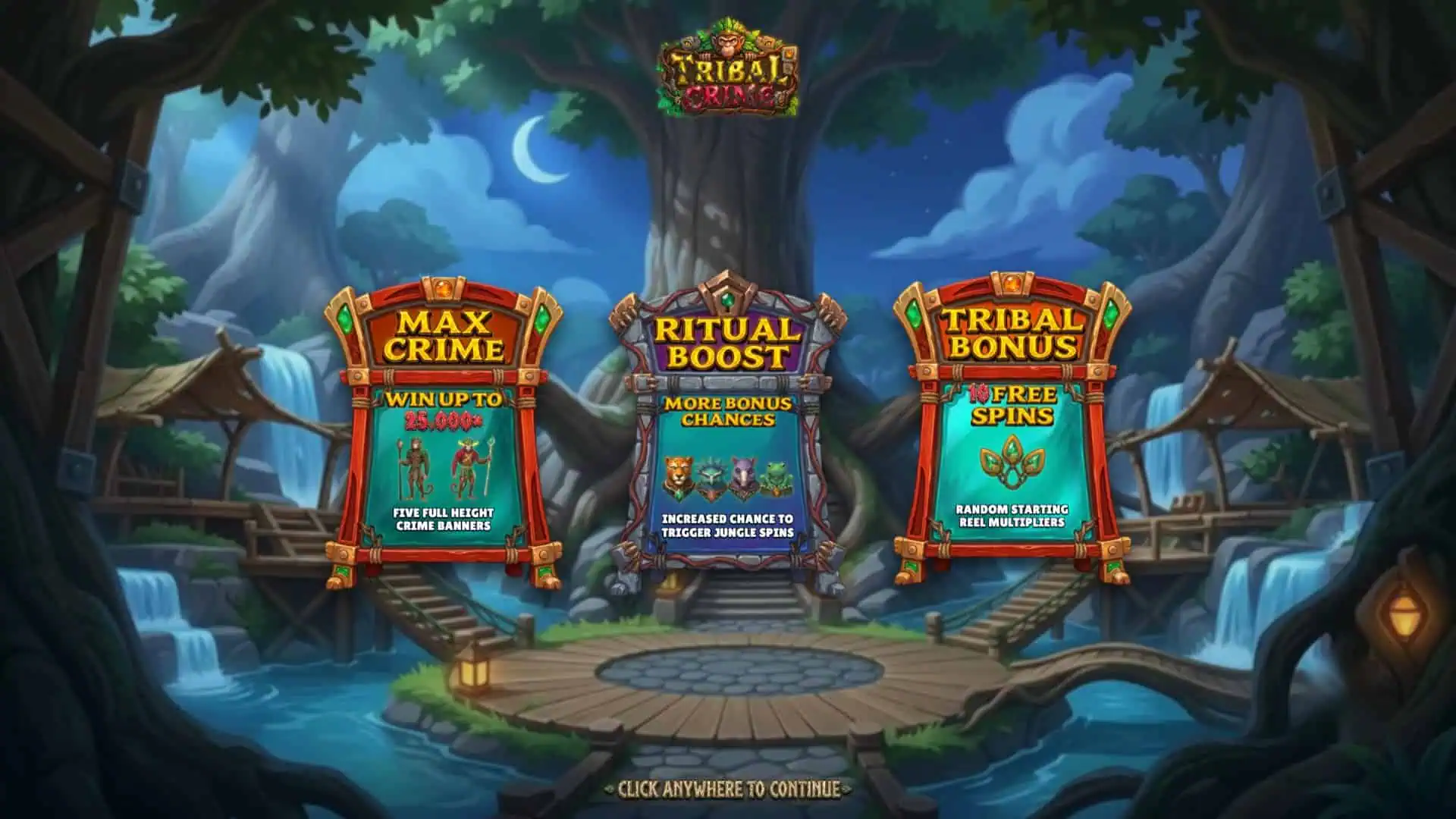 Tribal Crime slot intro screen