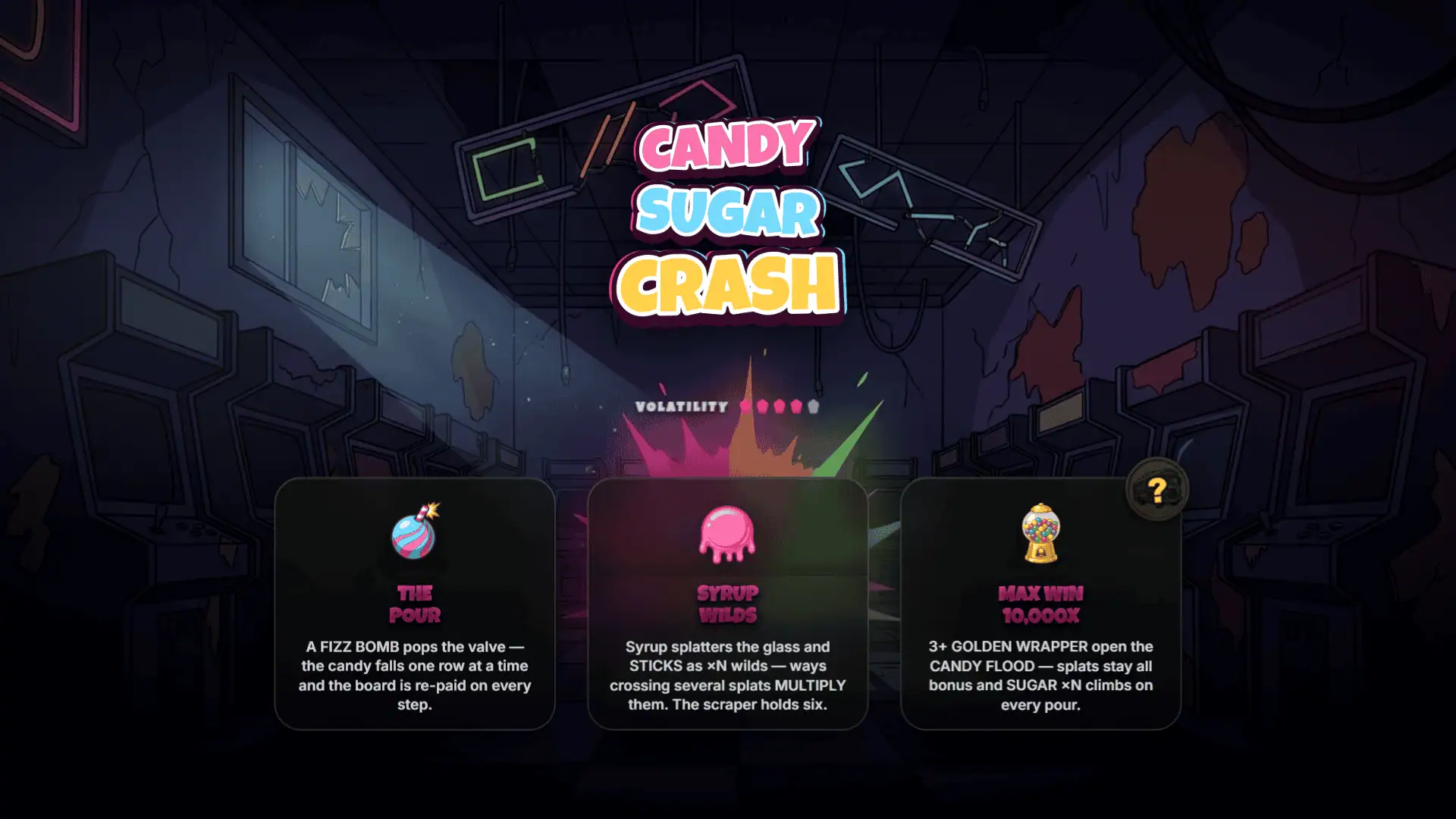 Candy Sugar Crash slot intro screen