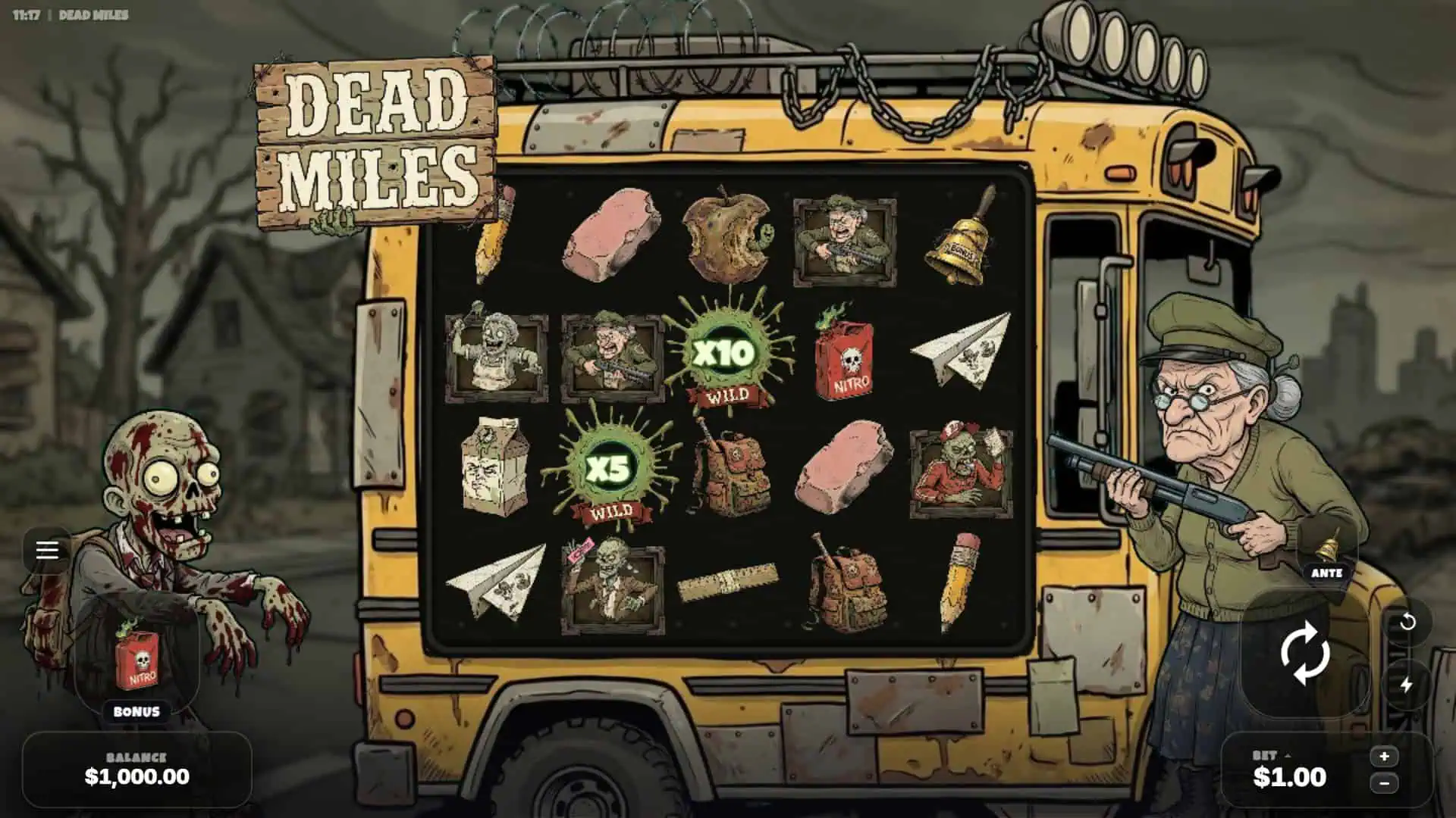 Dead Miles slot gameplay reels