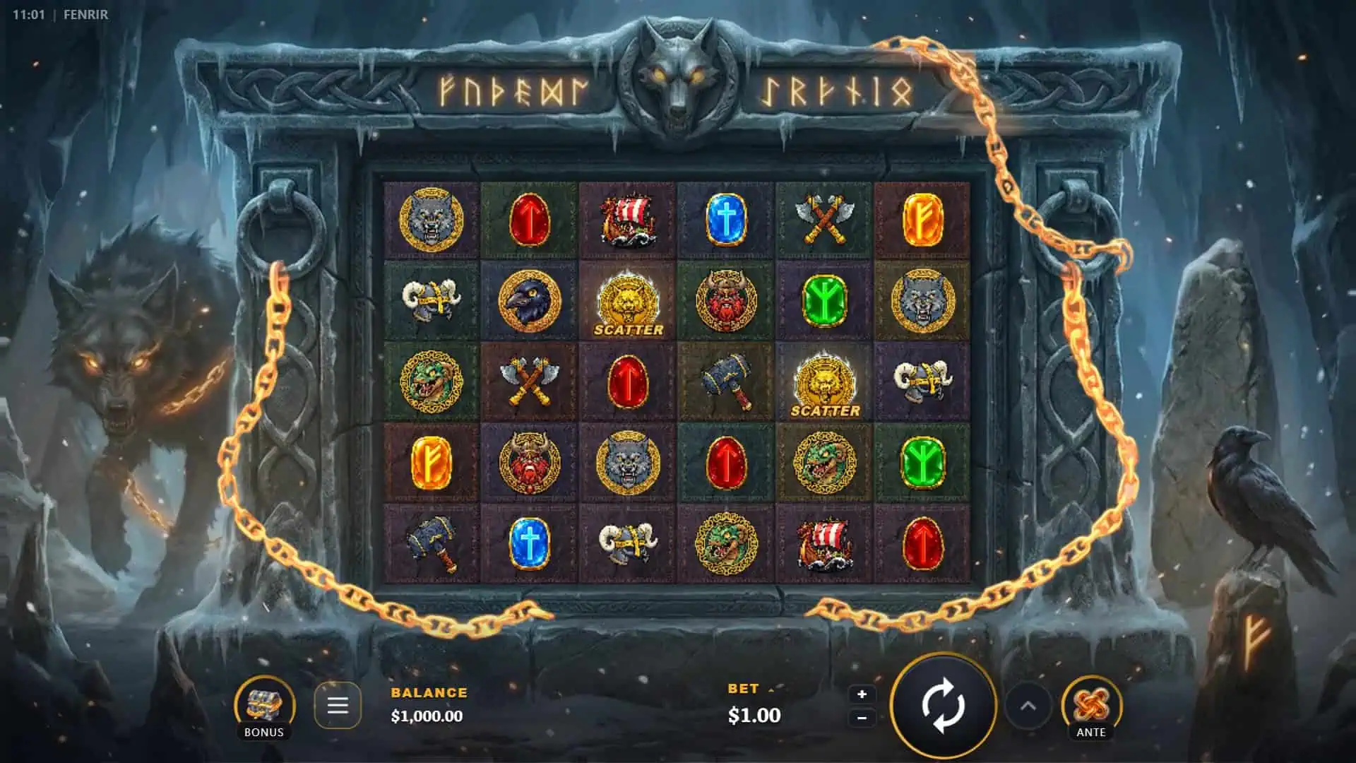 Fenrir slot gameplay reels
