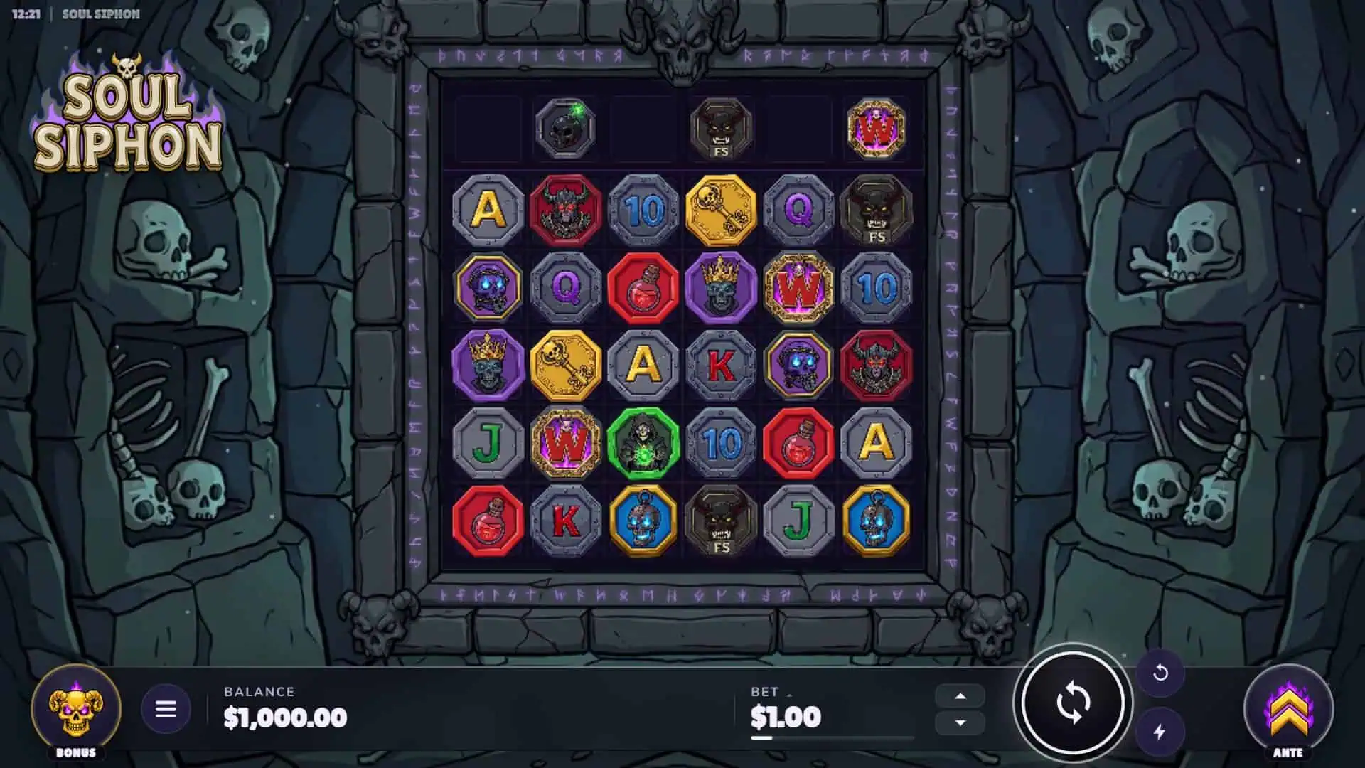 Soul Siphon slot gameplay reels