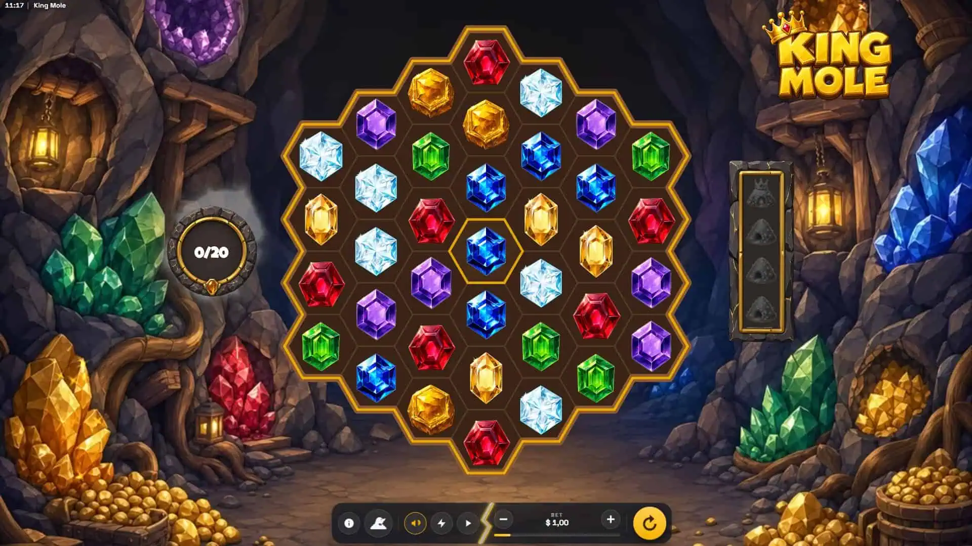 King Mole slot gameplay reels
