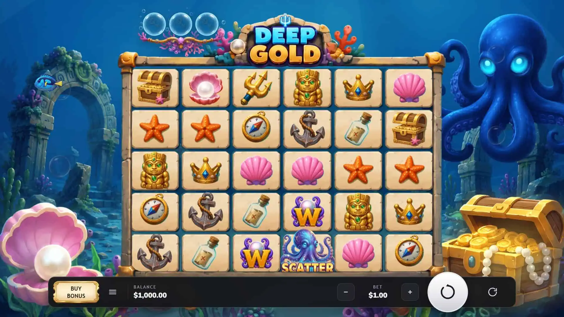 Deep Gold slot gameplay reels