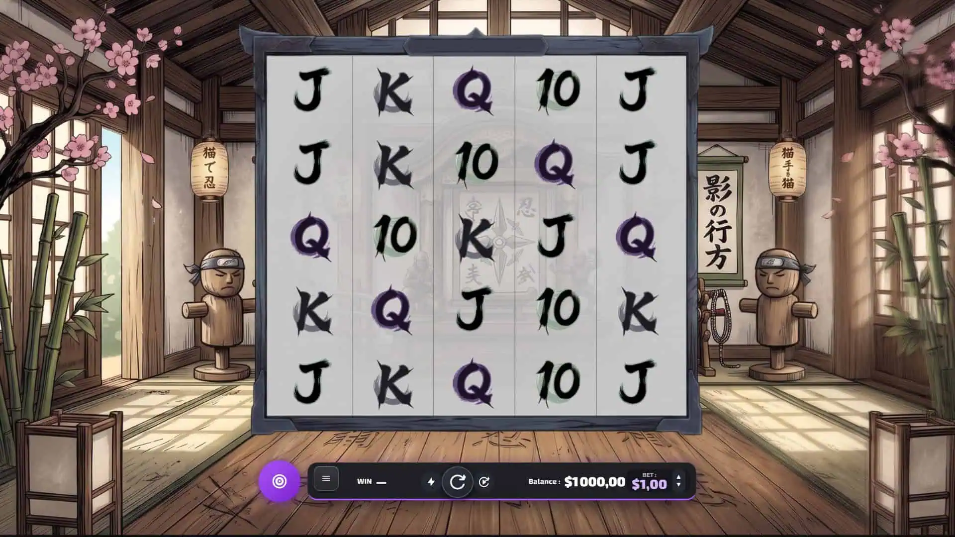 Ninja Shadow slot gameplay reels