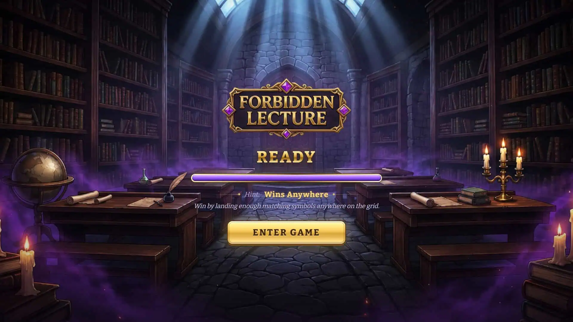 Forbidden Lecture slot intro screen