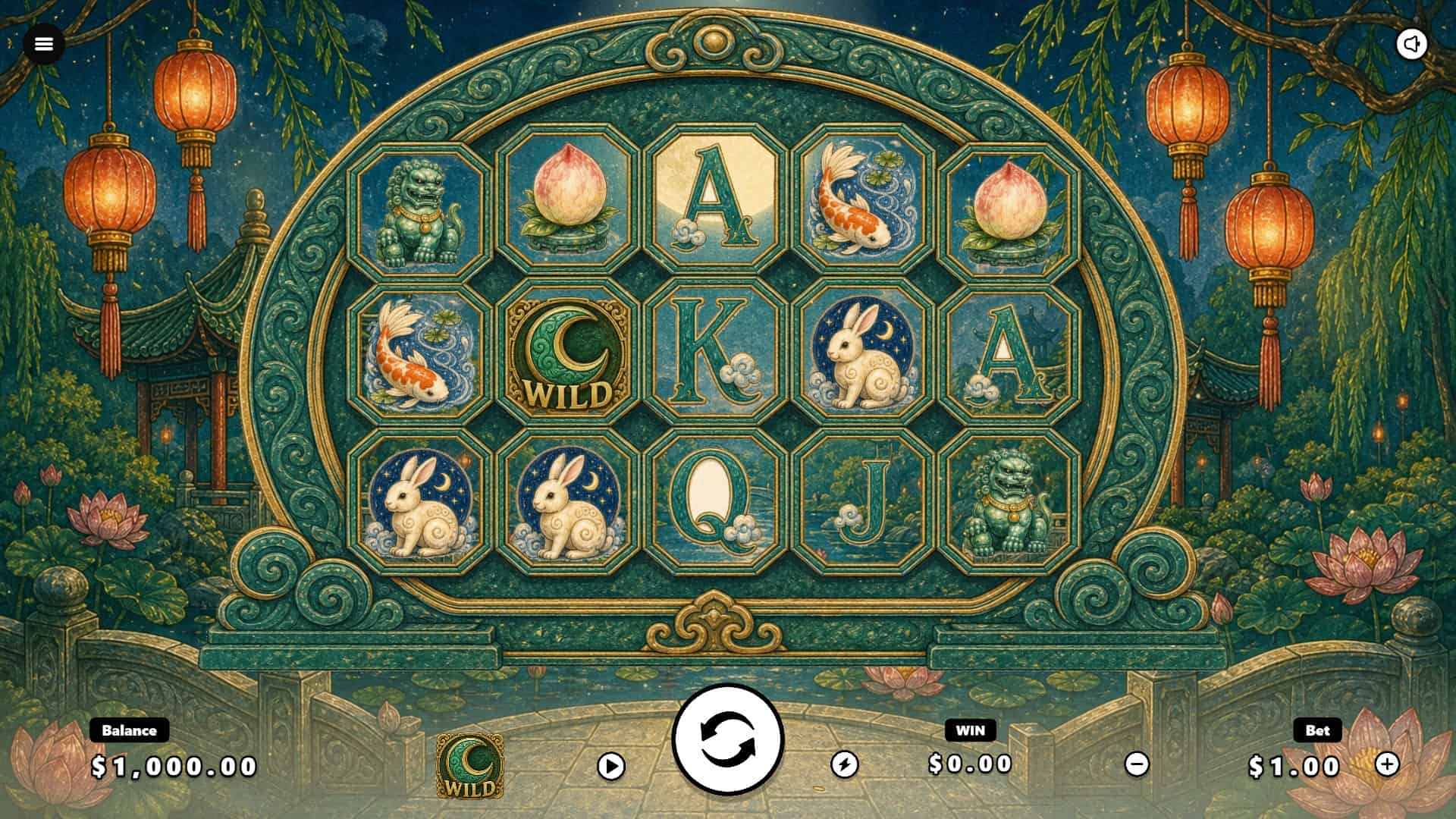 Jade Moon slot gameplay reels