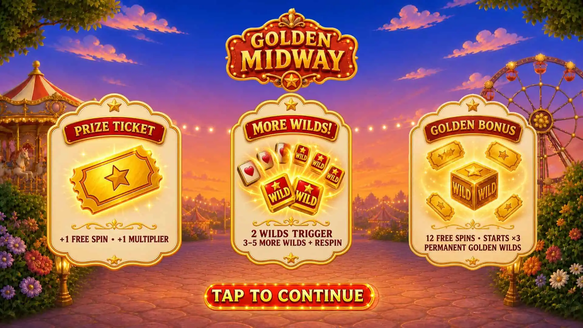 The Golden Midway slot intro screen