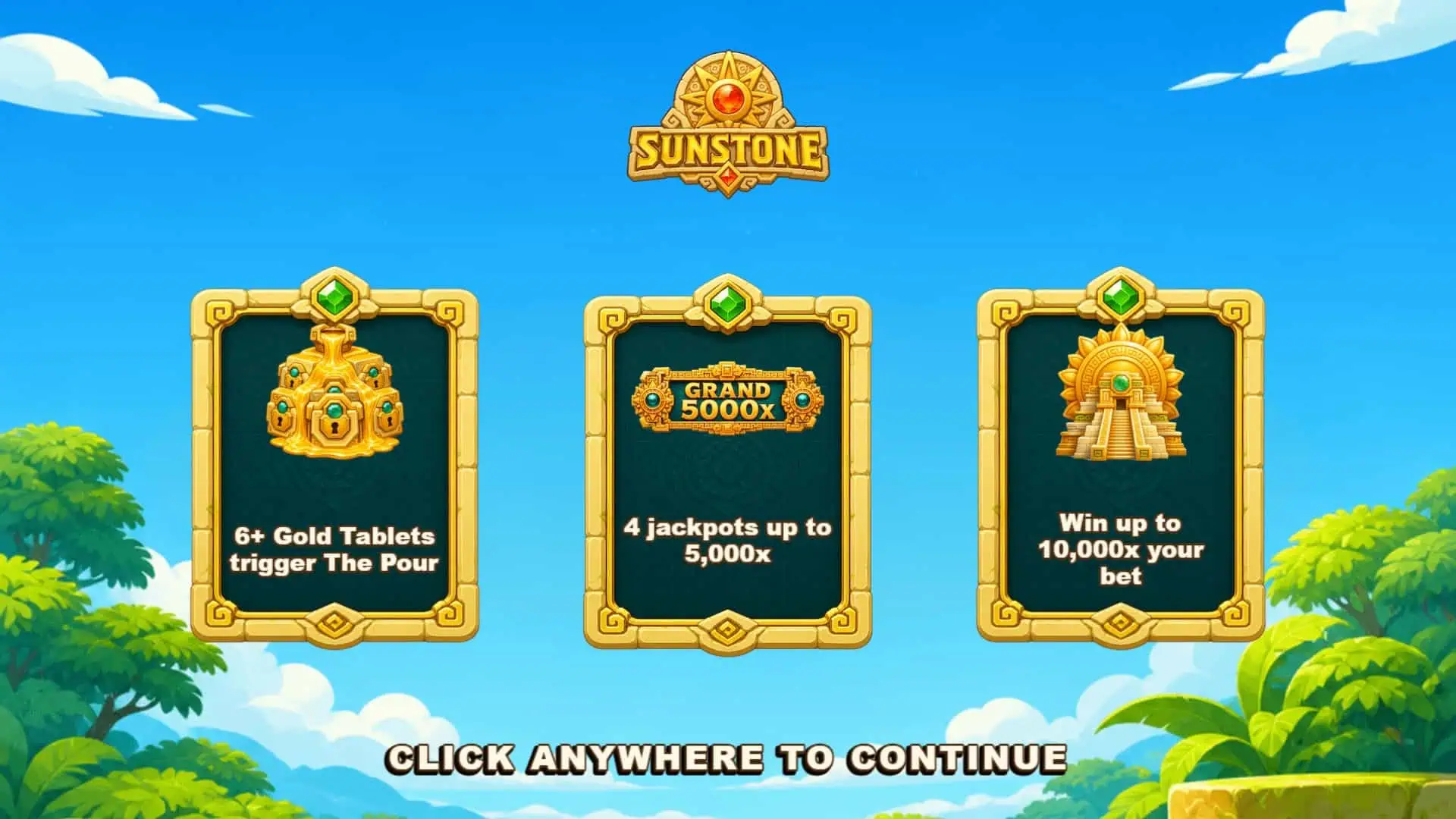 Sunstone slot intro screen