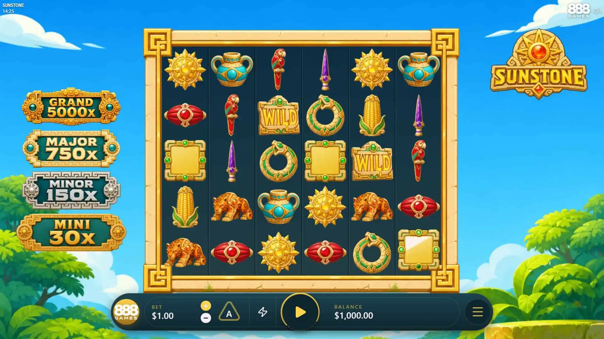 Sunstone slot gameplay reels
