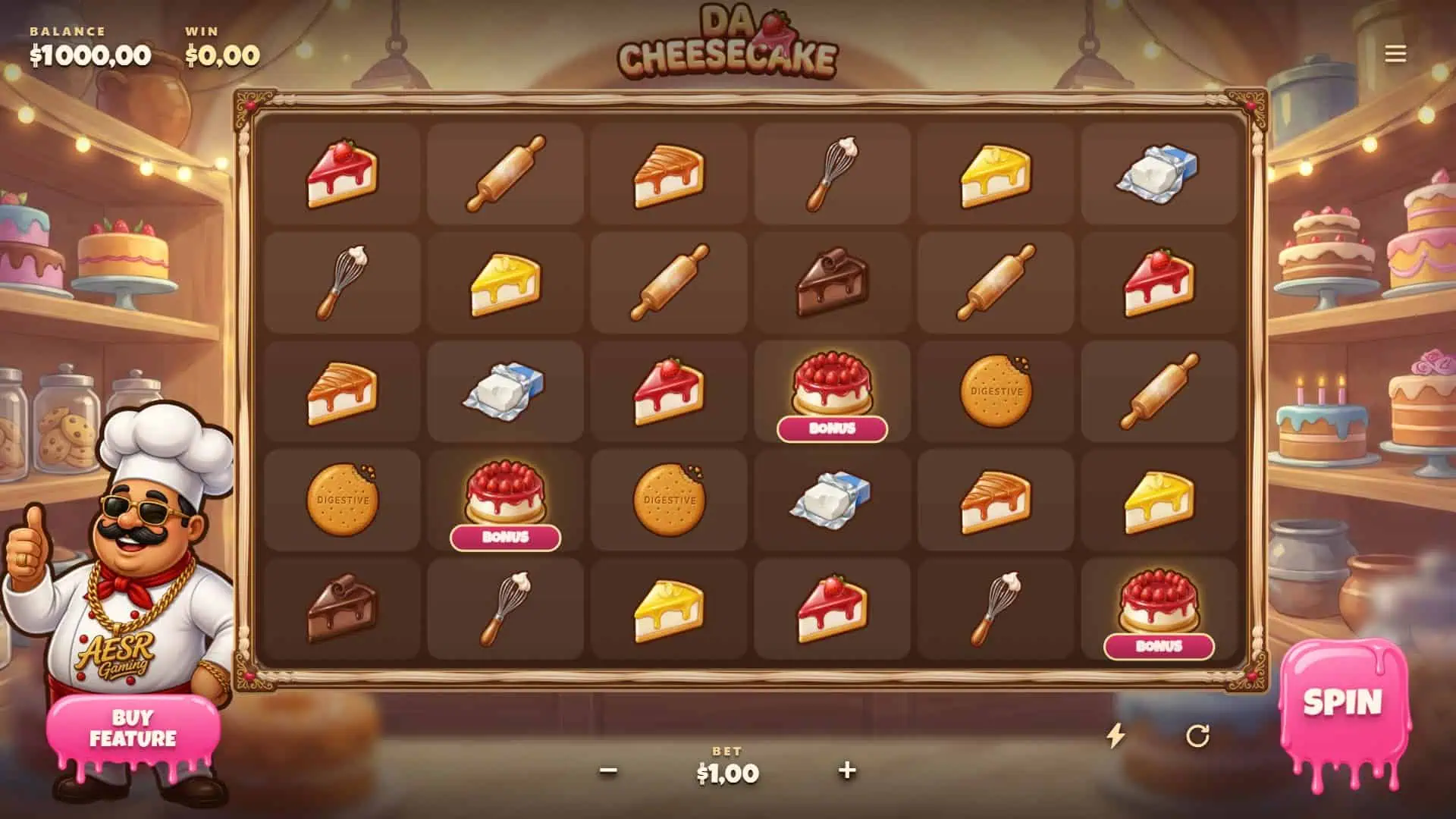 Da Cheesecake slot gameplay reels