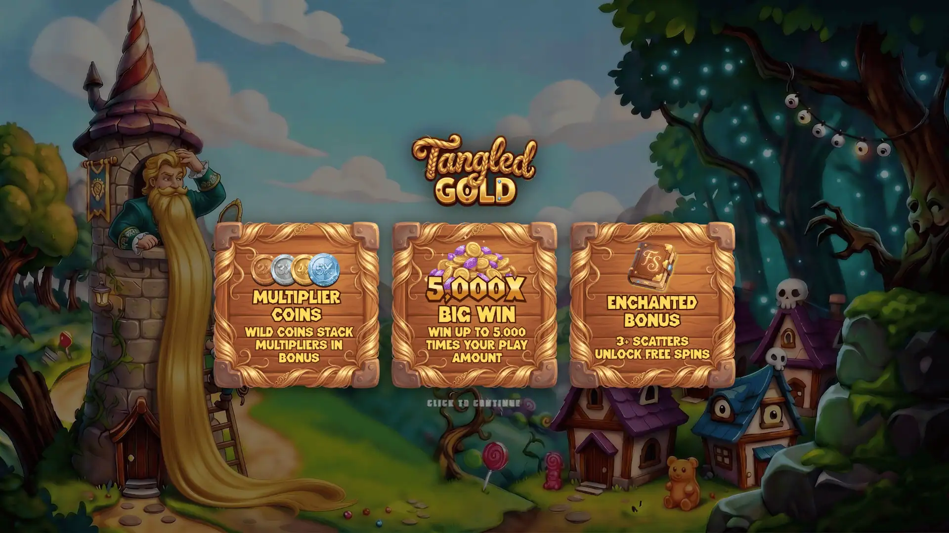 Tangled Gold slot intro screen