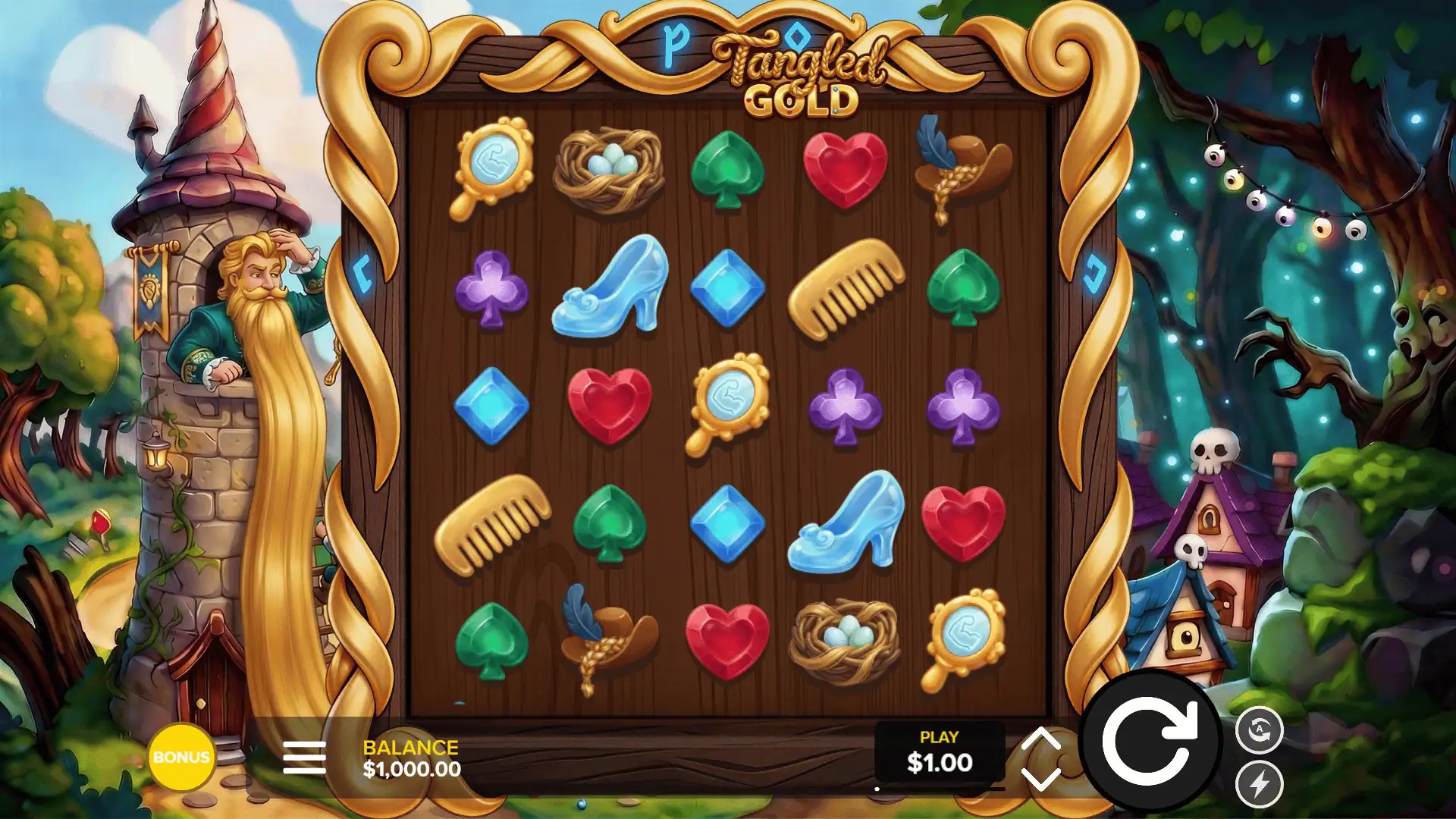 Tangled Gold slot gameplay reels
