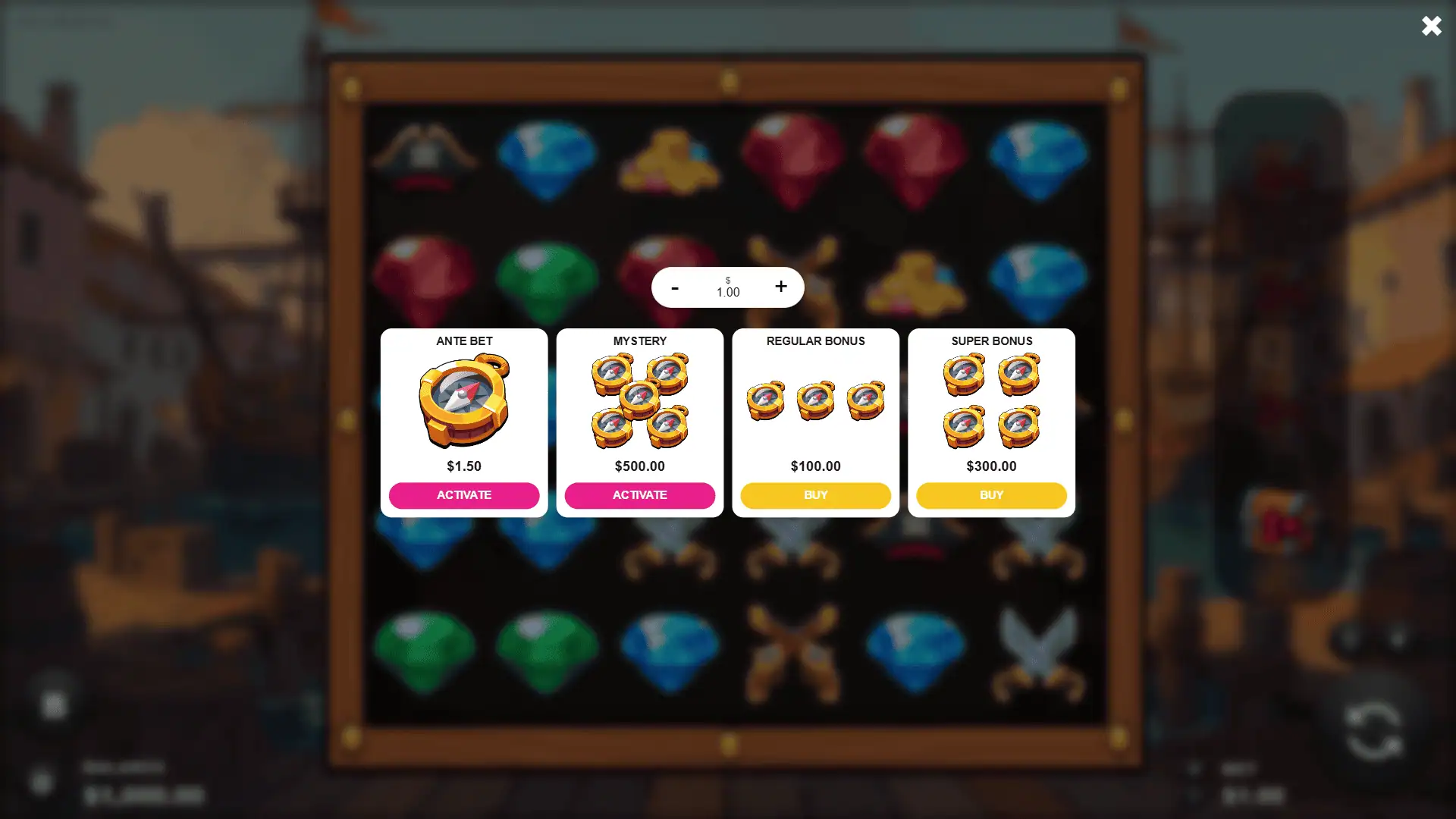 Double Wild bonus buy menu