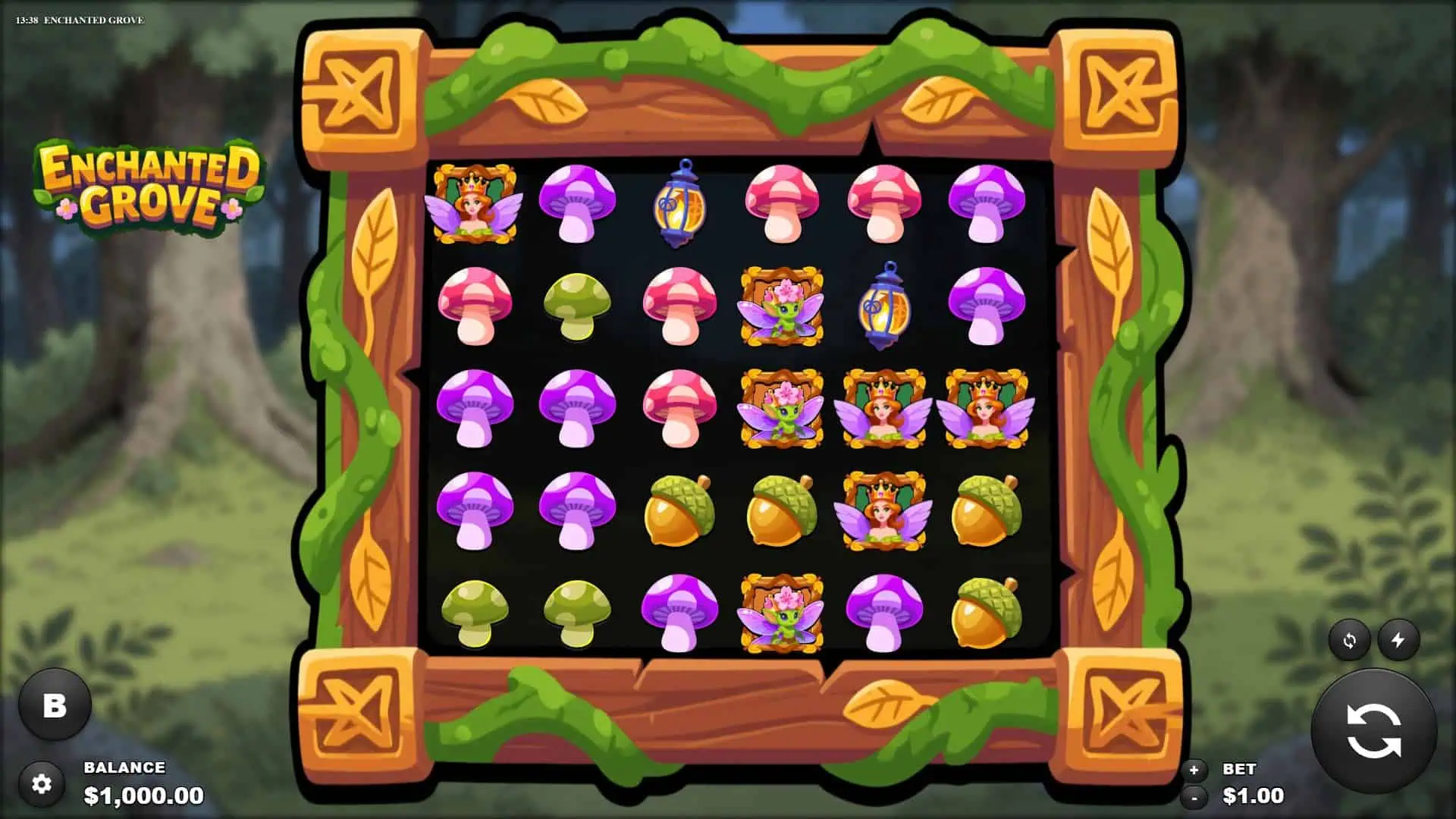 Enchanted Grove slot gameplay reels