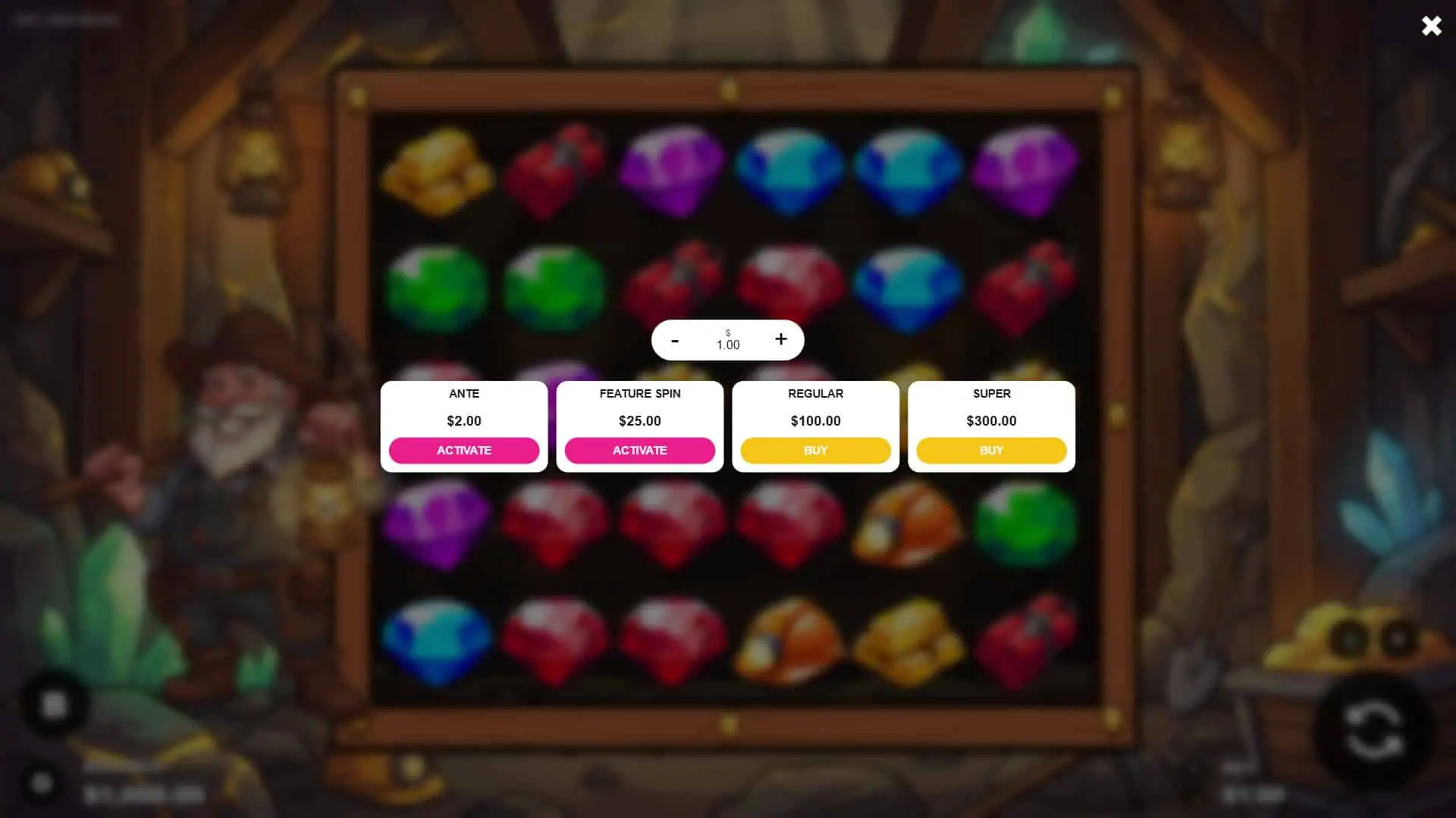 Gold Digger bonus buy menu