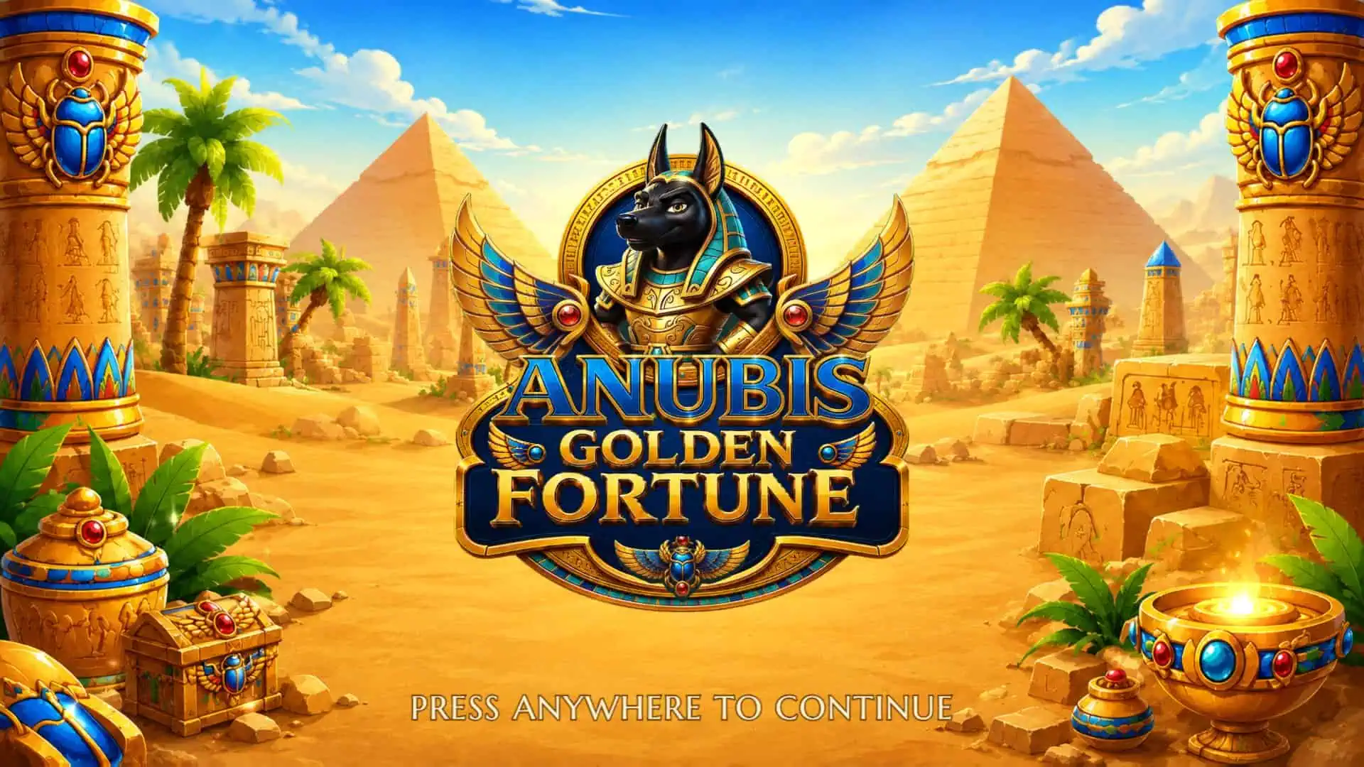 Anubis Golden Fortune slot intro screen
