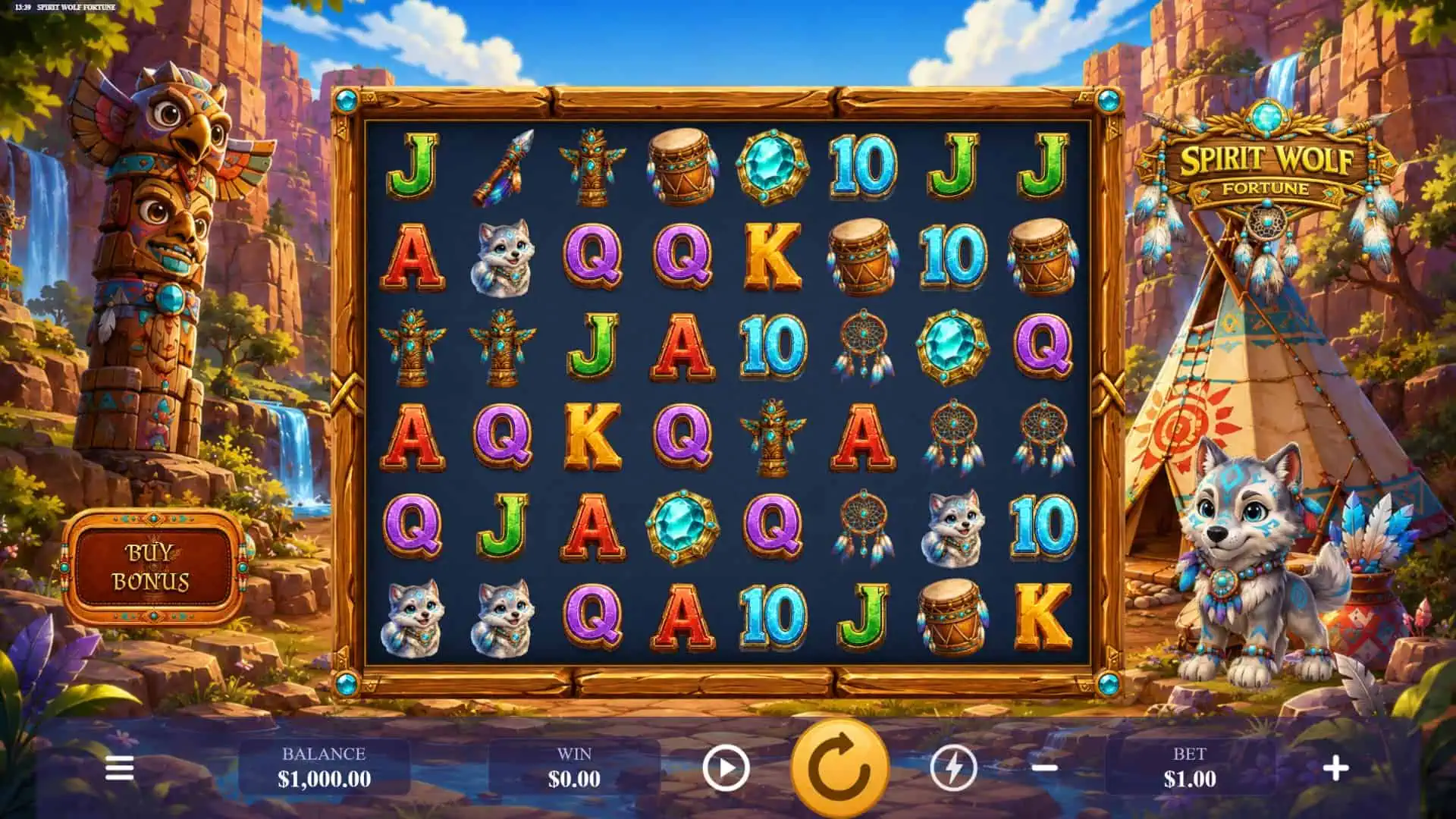 Spirit Wolf Fortune slot gameplay reels