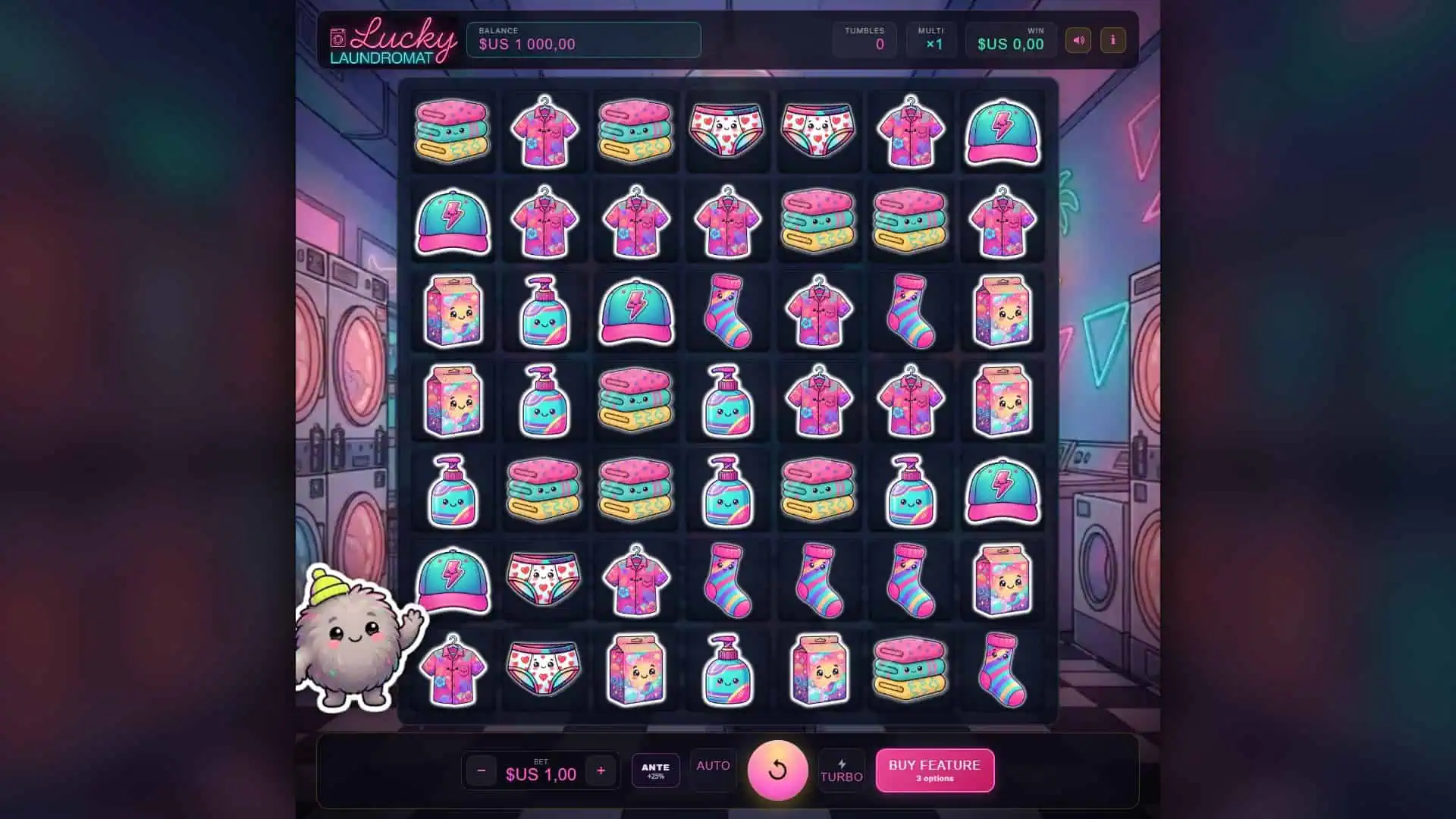 Lucky Laundromat slot gameplay reels