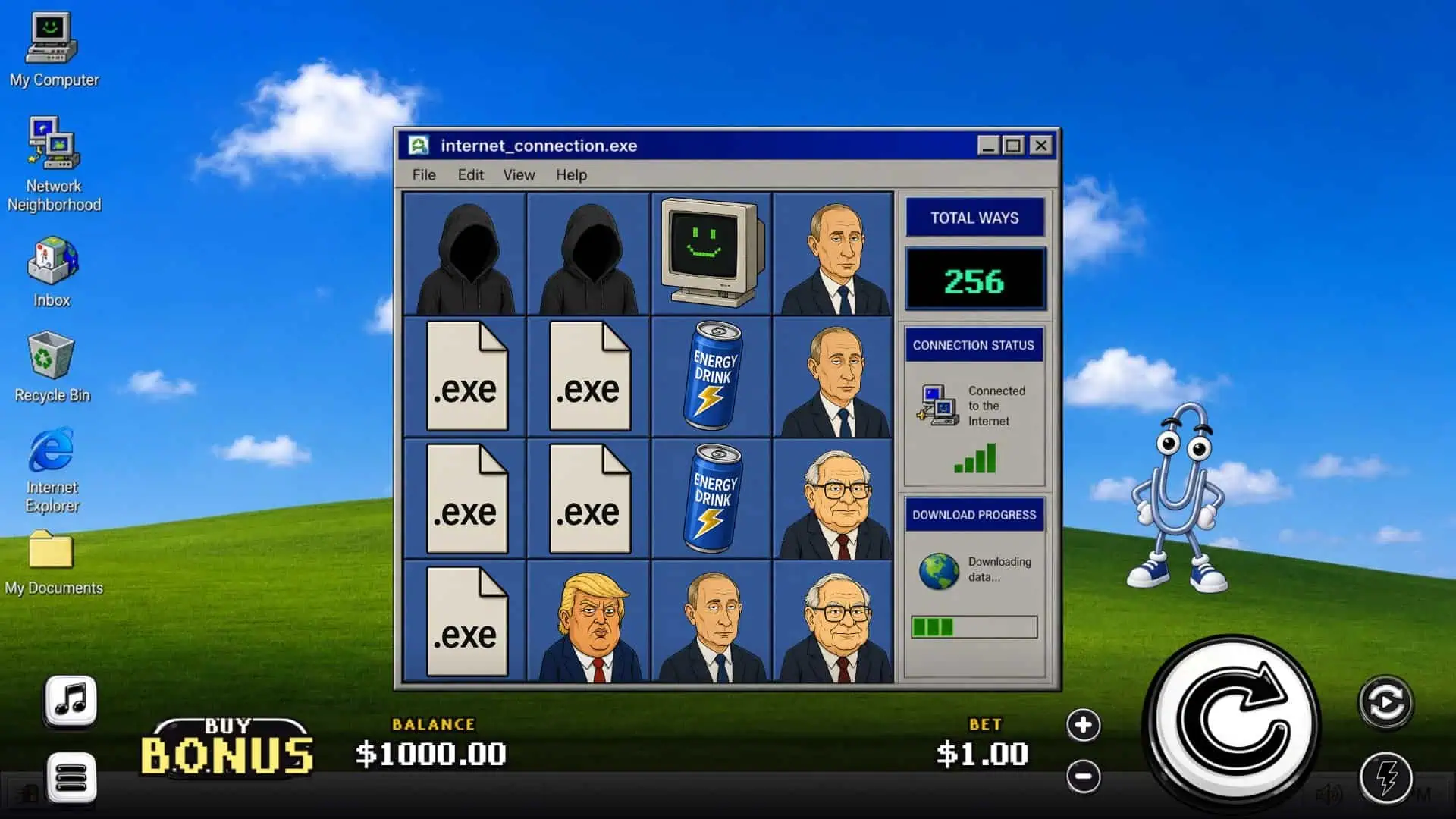WORK.EXE slot gameplay reels