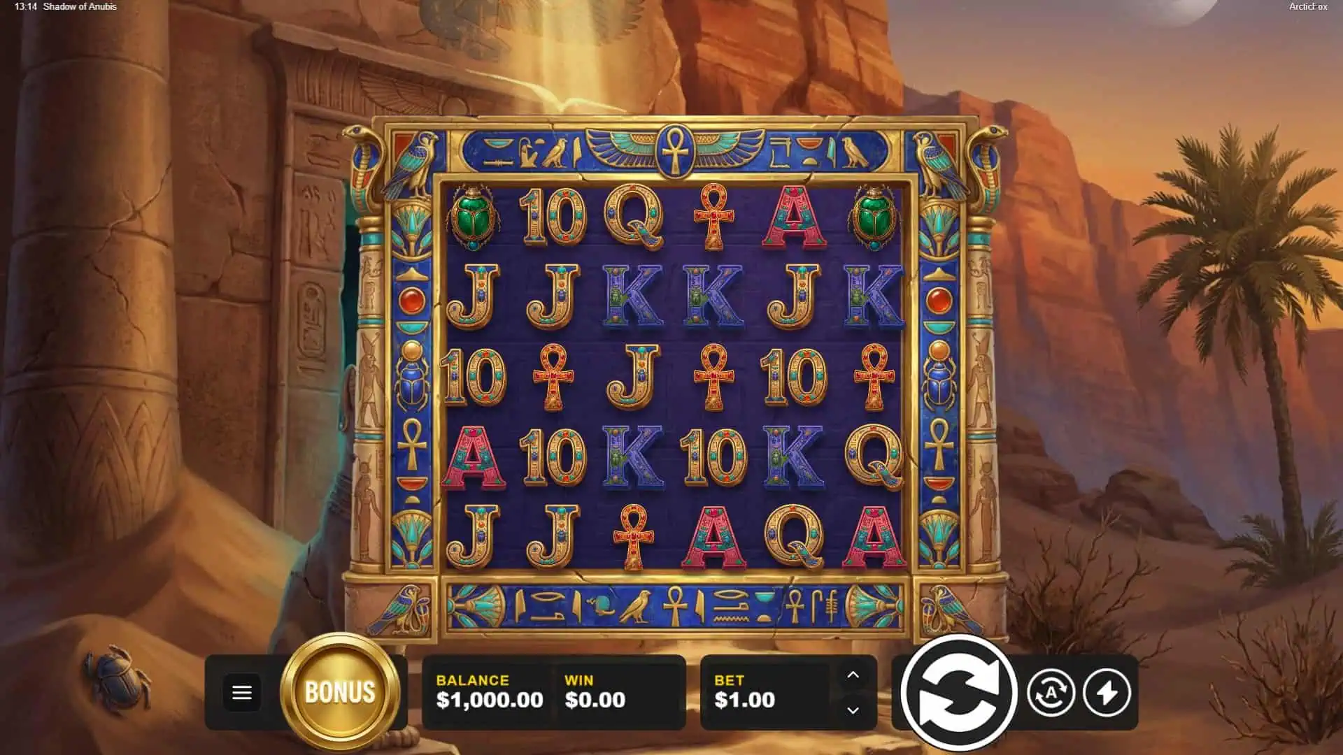 Shadow of Anubis slot gameplay reels