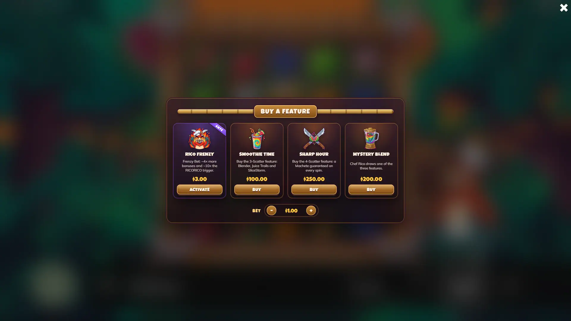 RicoRico bonus buy menu