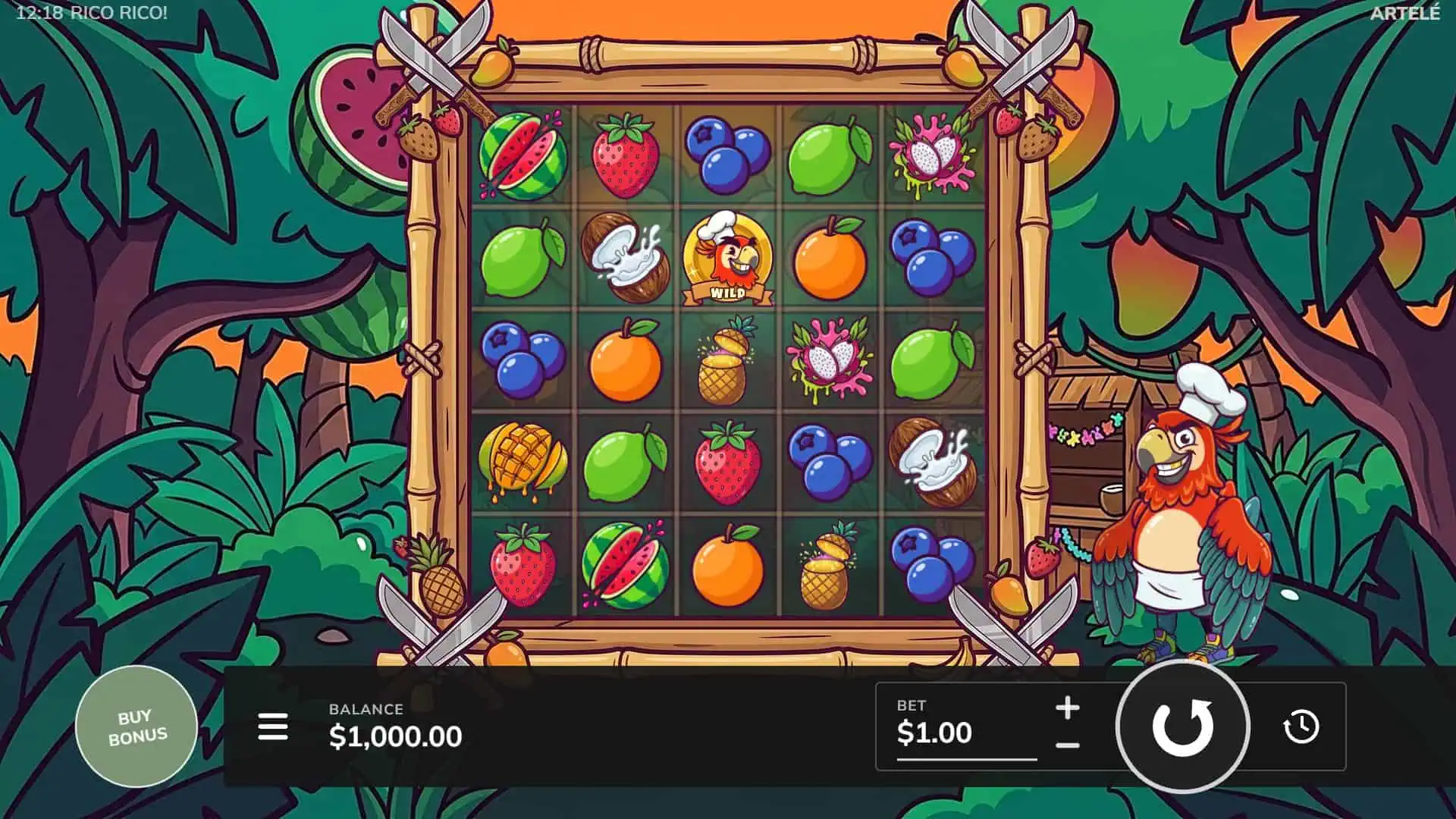 RicoRico slot gameplay reels