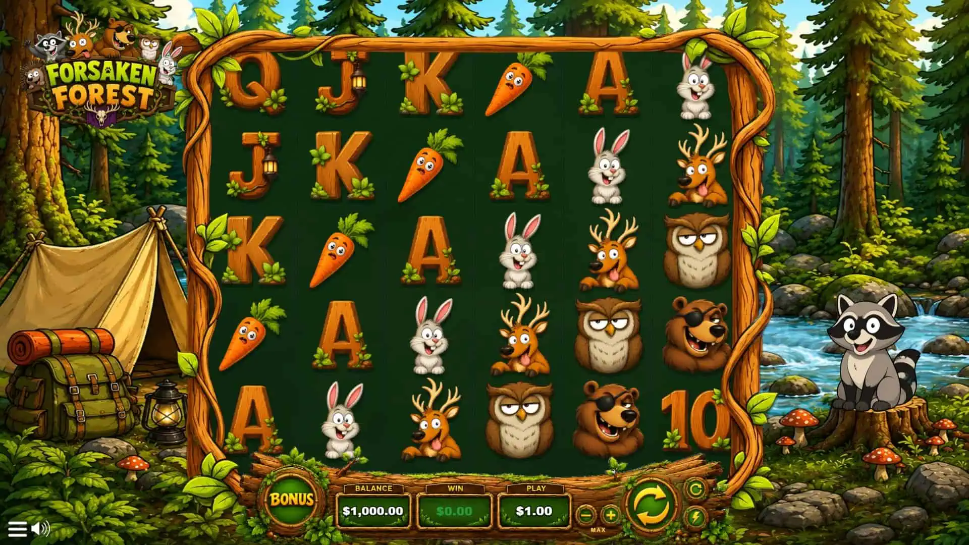 Forsaken forest slot gameplay reels