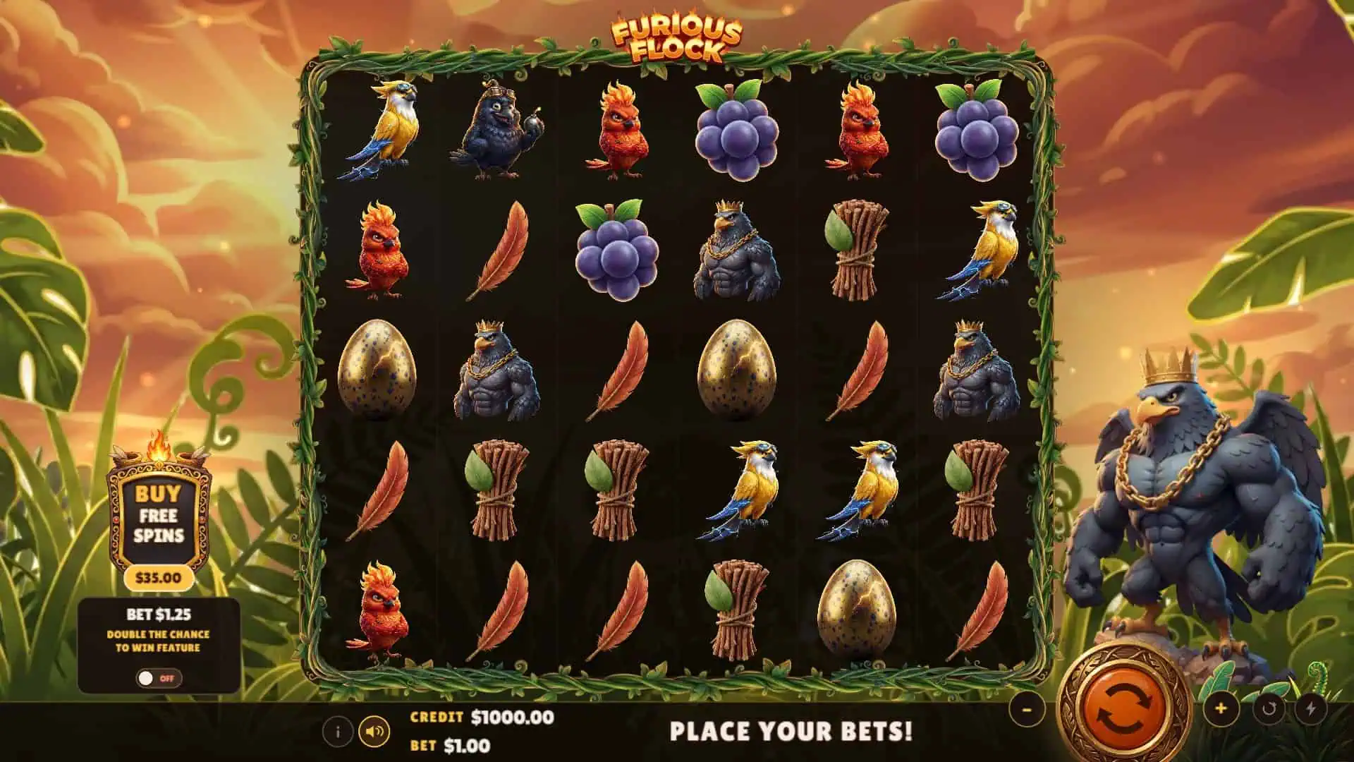 Furious Flock slot gameplay reels