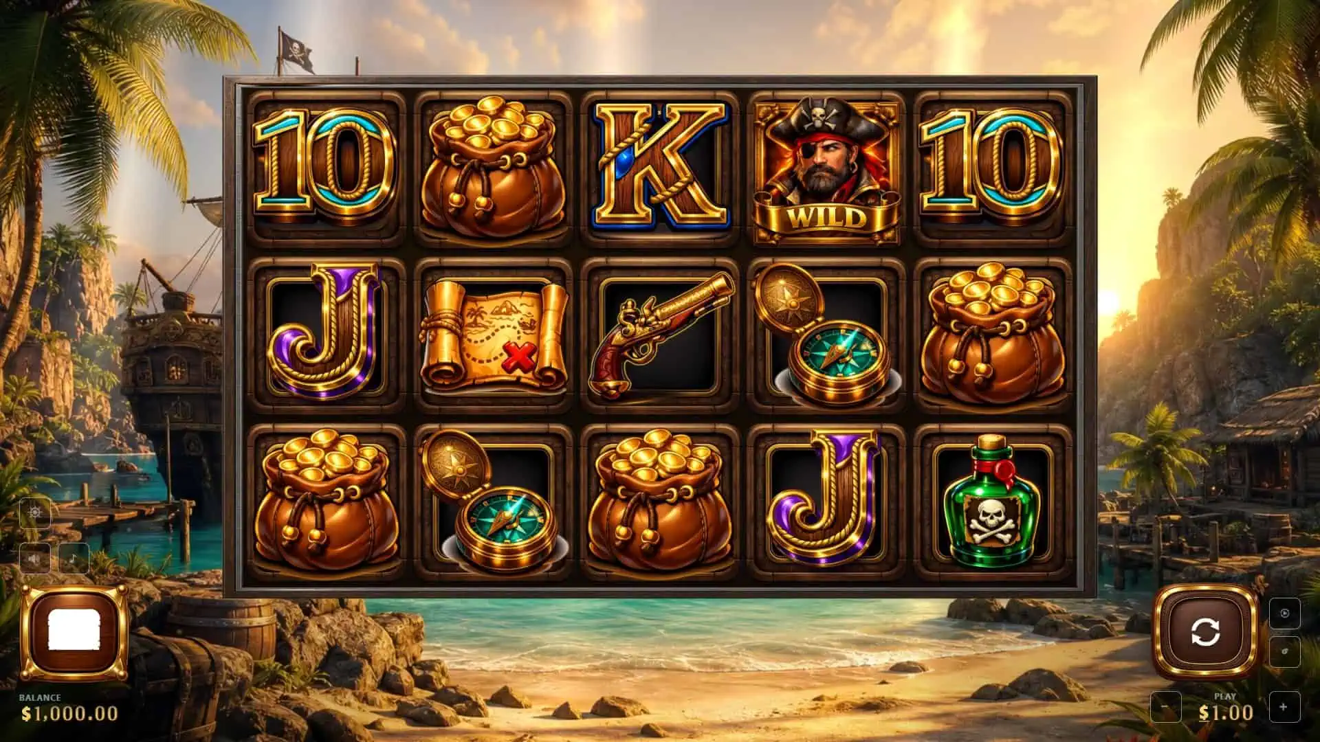 Corsairs Fortune slot gameplay reels
