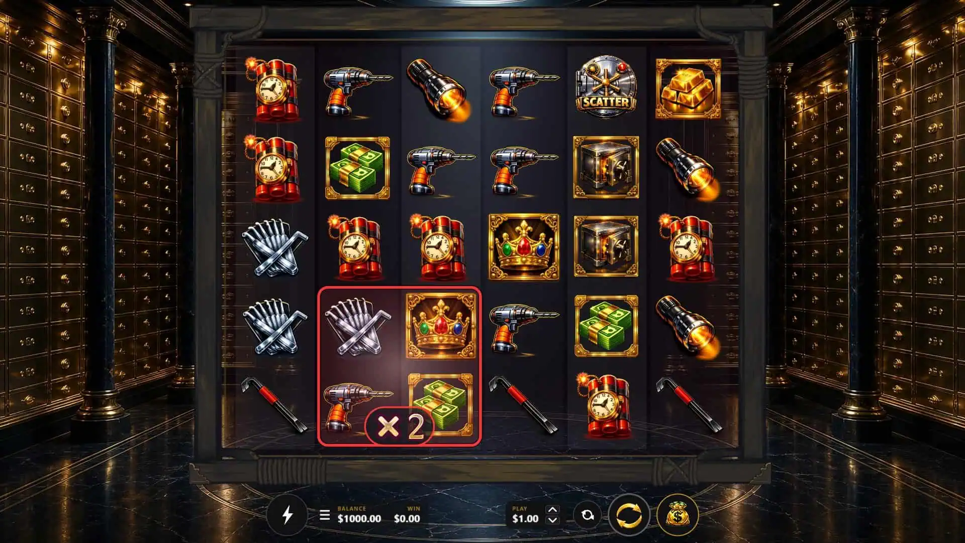 Midnight Heist slot gameplay reels