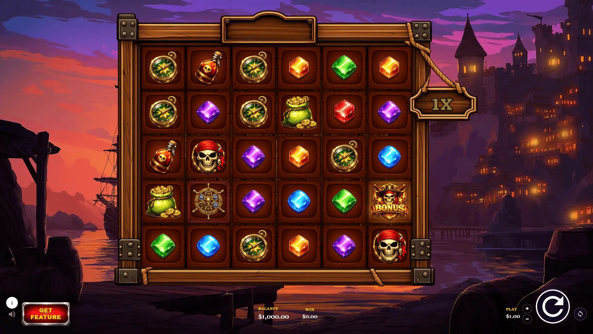 Pirate Gold Wheel slot gameplay reels