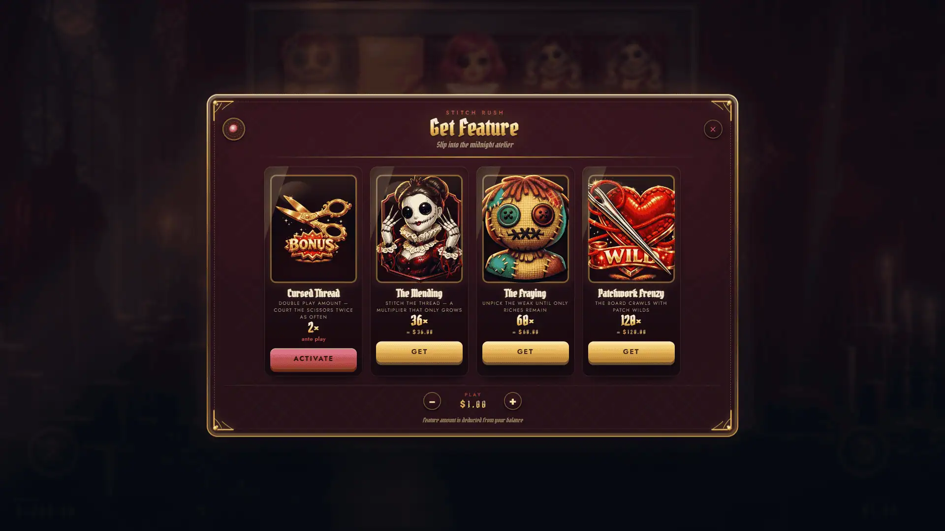 Stitch Rush bonus buy menu