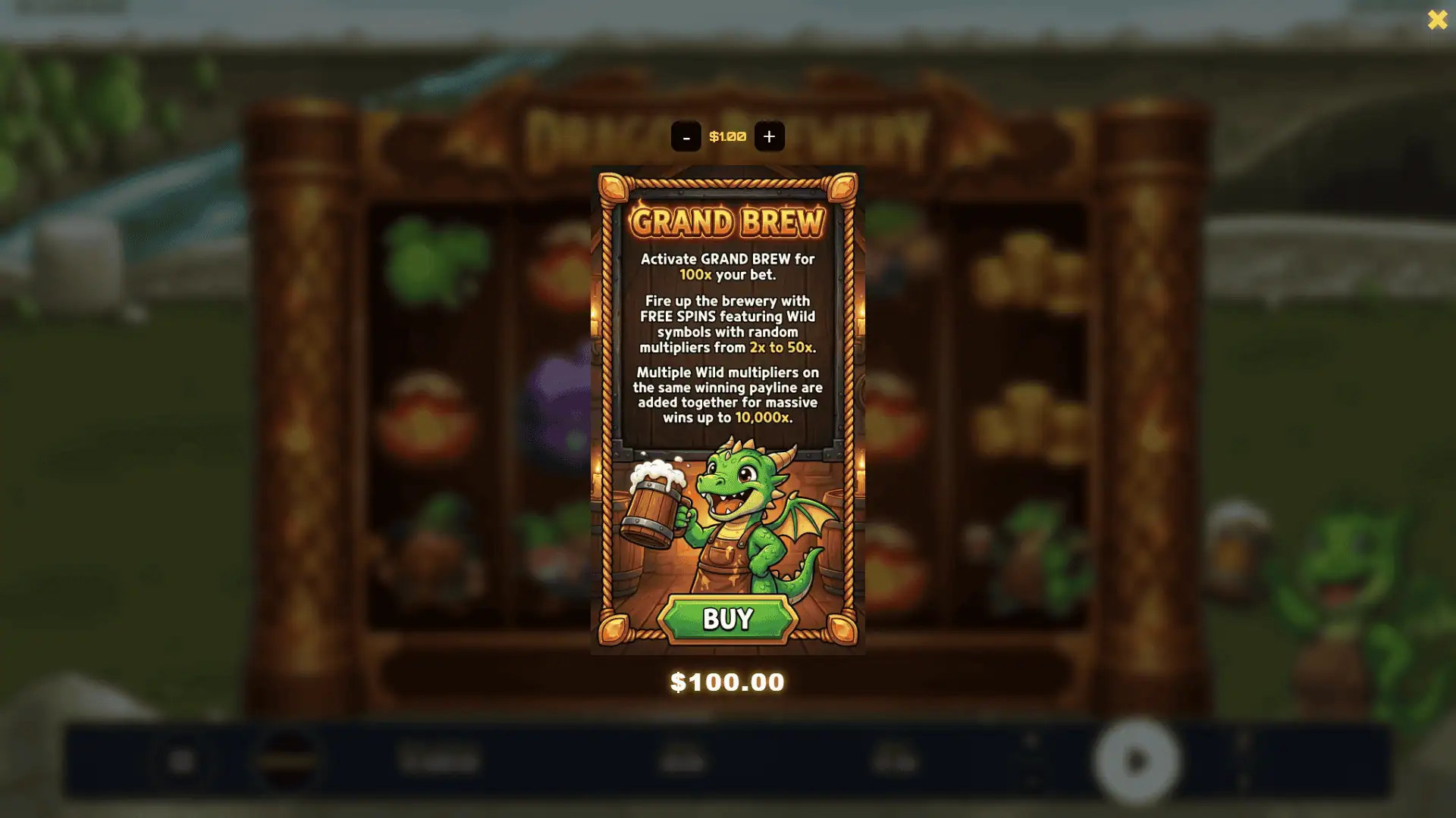 Dragon Brewery bonus buy menu