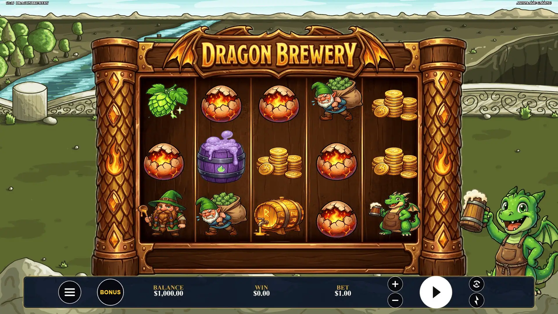 Dragon Brewery slot gameplay reels