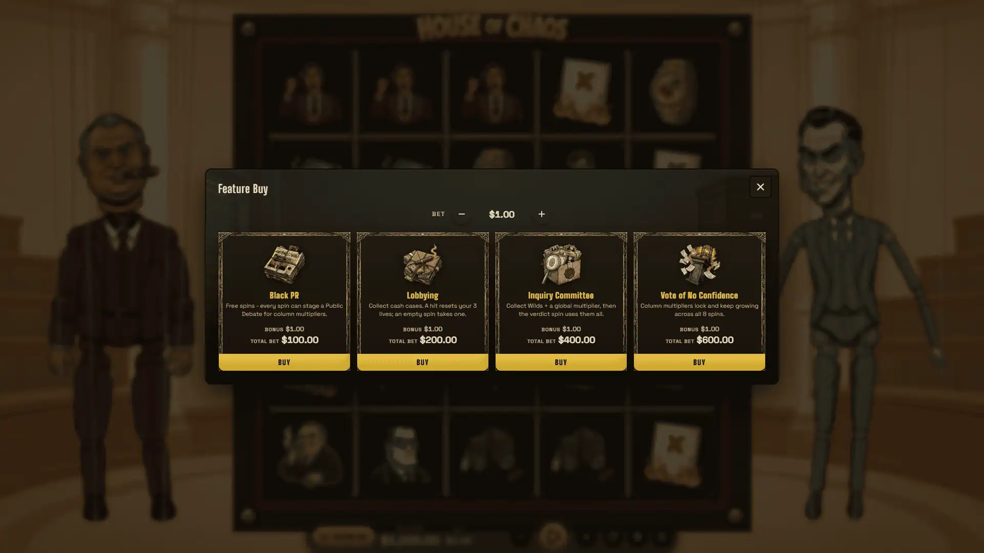 House of Chaos bonus buy menu