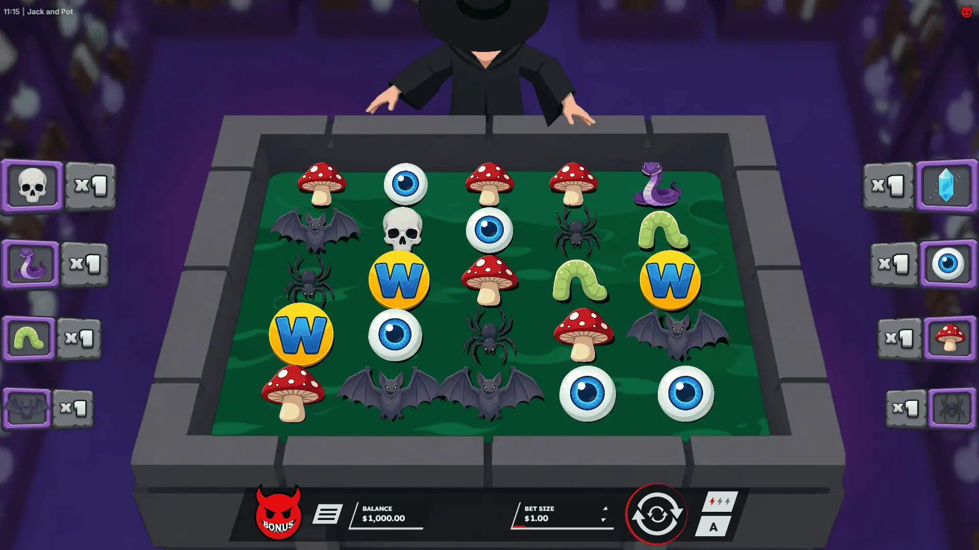Jack and pot slot gameplay reels