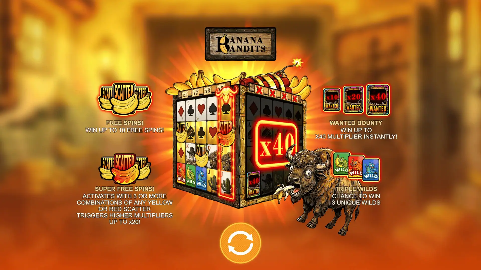 Banana Bandits slot intro screen