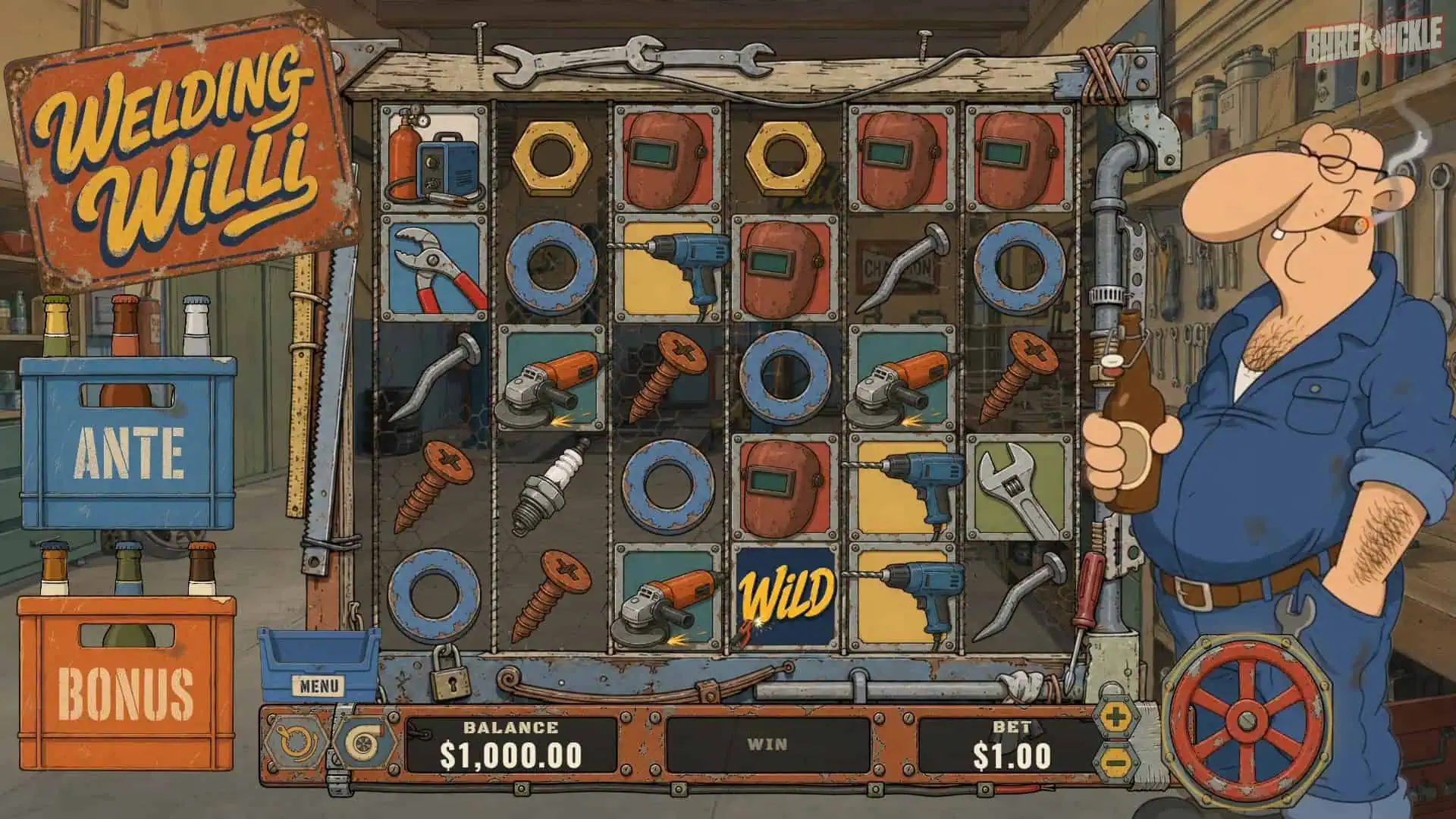 Welding Willi slot gameplay reels