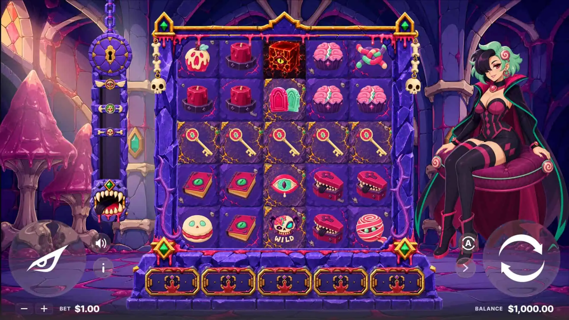 Candy Hex slot gameplay reels