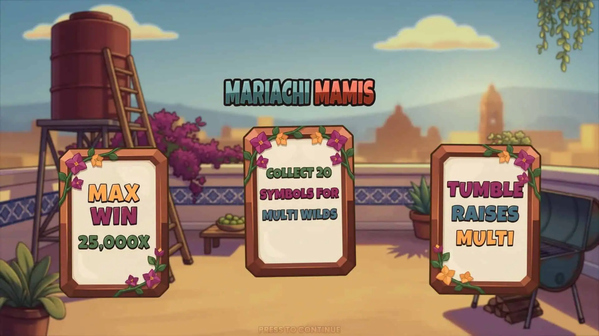 Mariachi Mamis slot intro screen